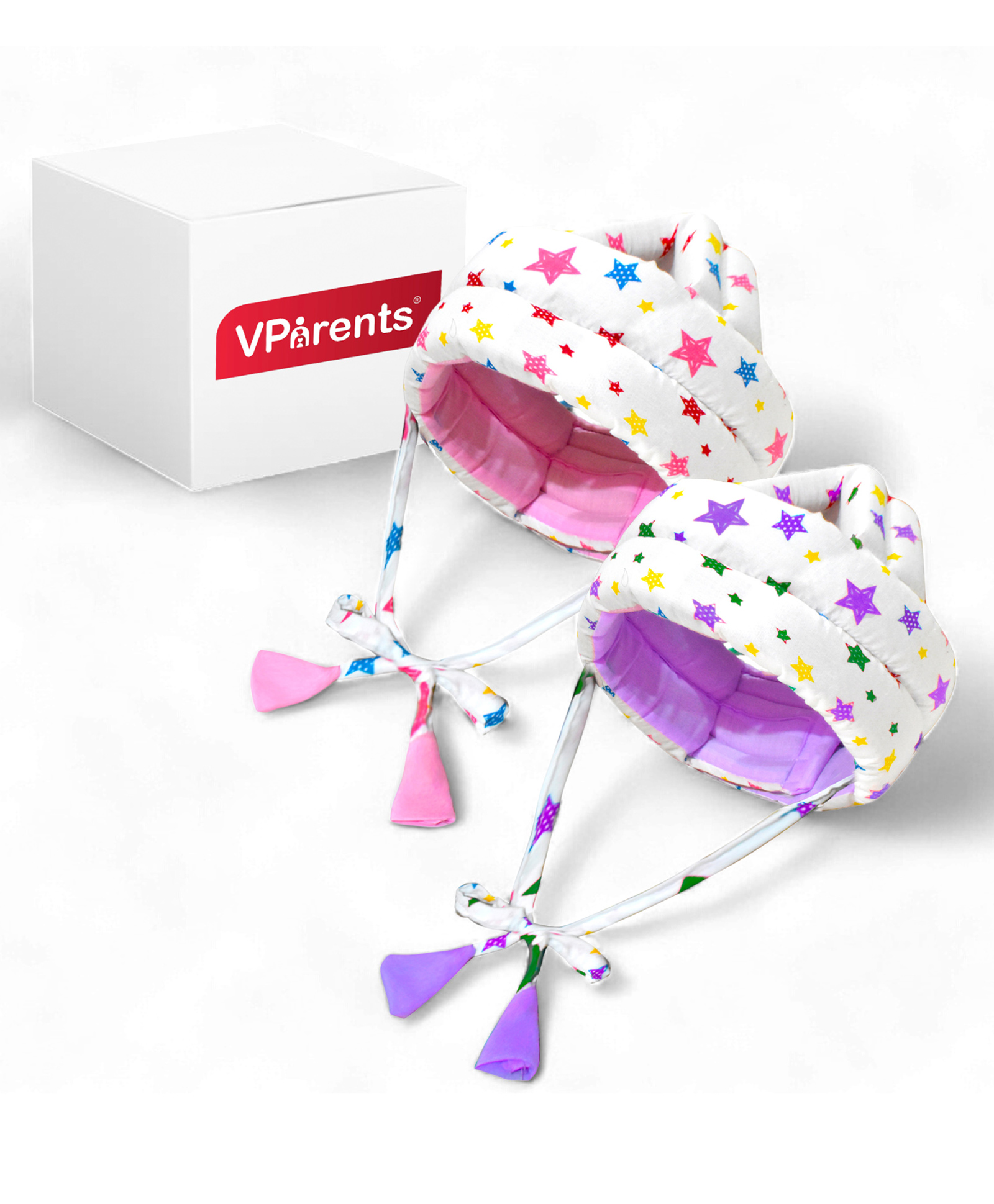 Vparents Joy Baby Head Protector for Safety with Proper Air Ventilation & Corner Guard Protection Pack of 2 - Pink and Purple-image-24
