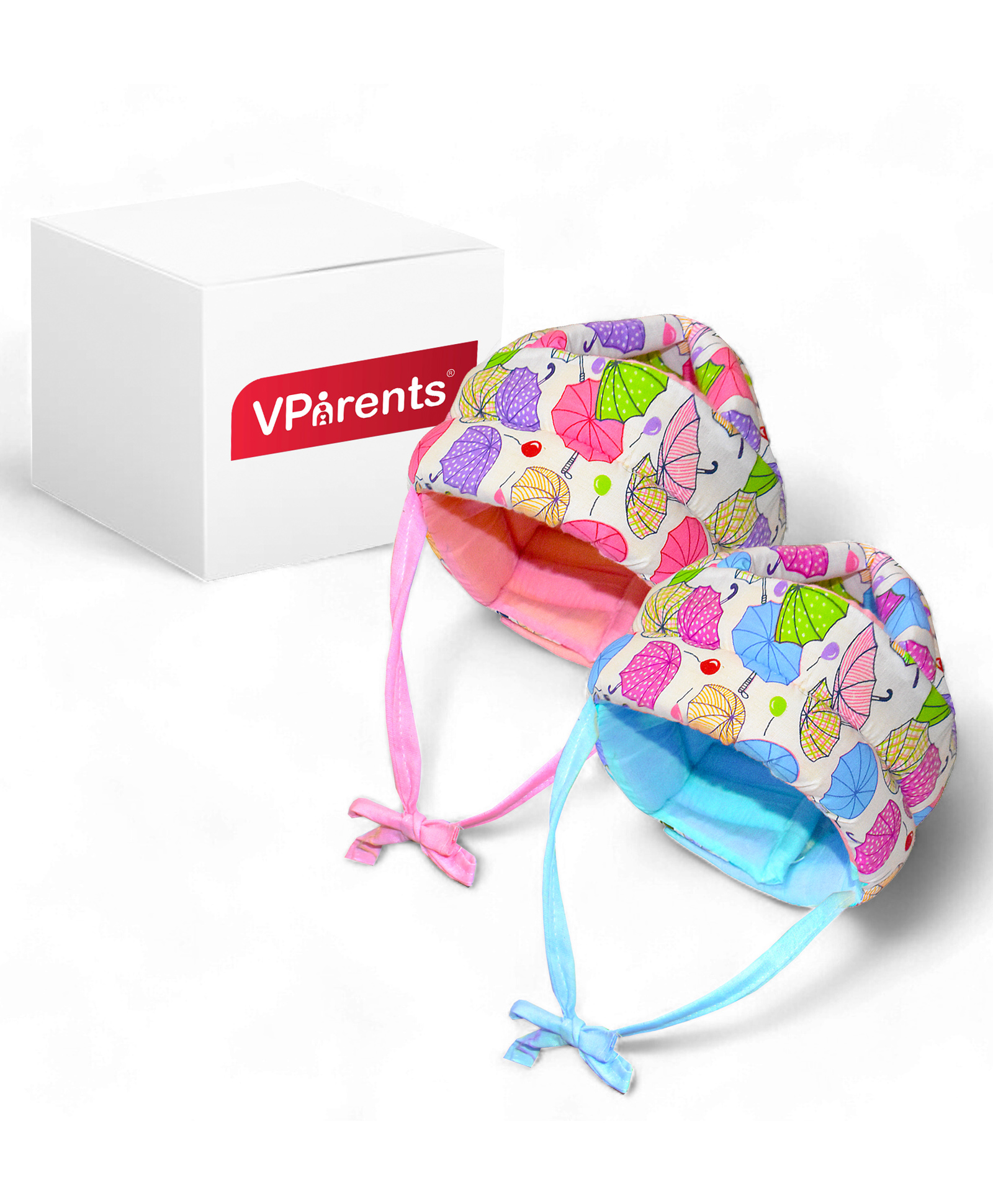 Vparents Chunky Baby Head Protector for Safety Proper Air Ventilation & Corner Guard Protection Pack of 2 - Pink and Blue-image-37
