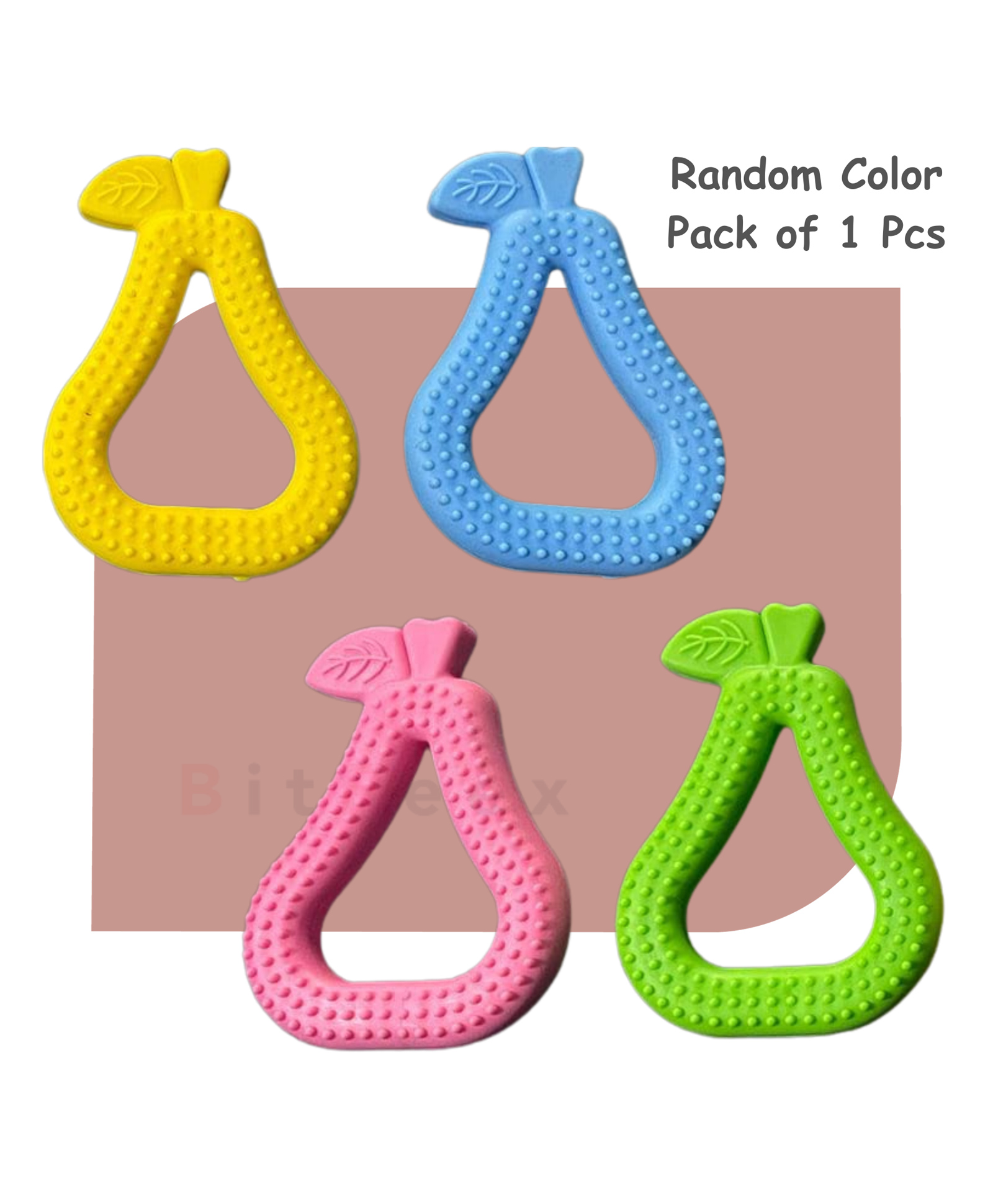 BitFeex Baby Silicone Guava Shape Teether Pack of 1 (Color May Vary)-picture-48
