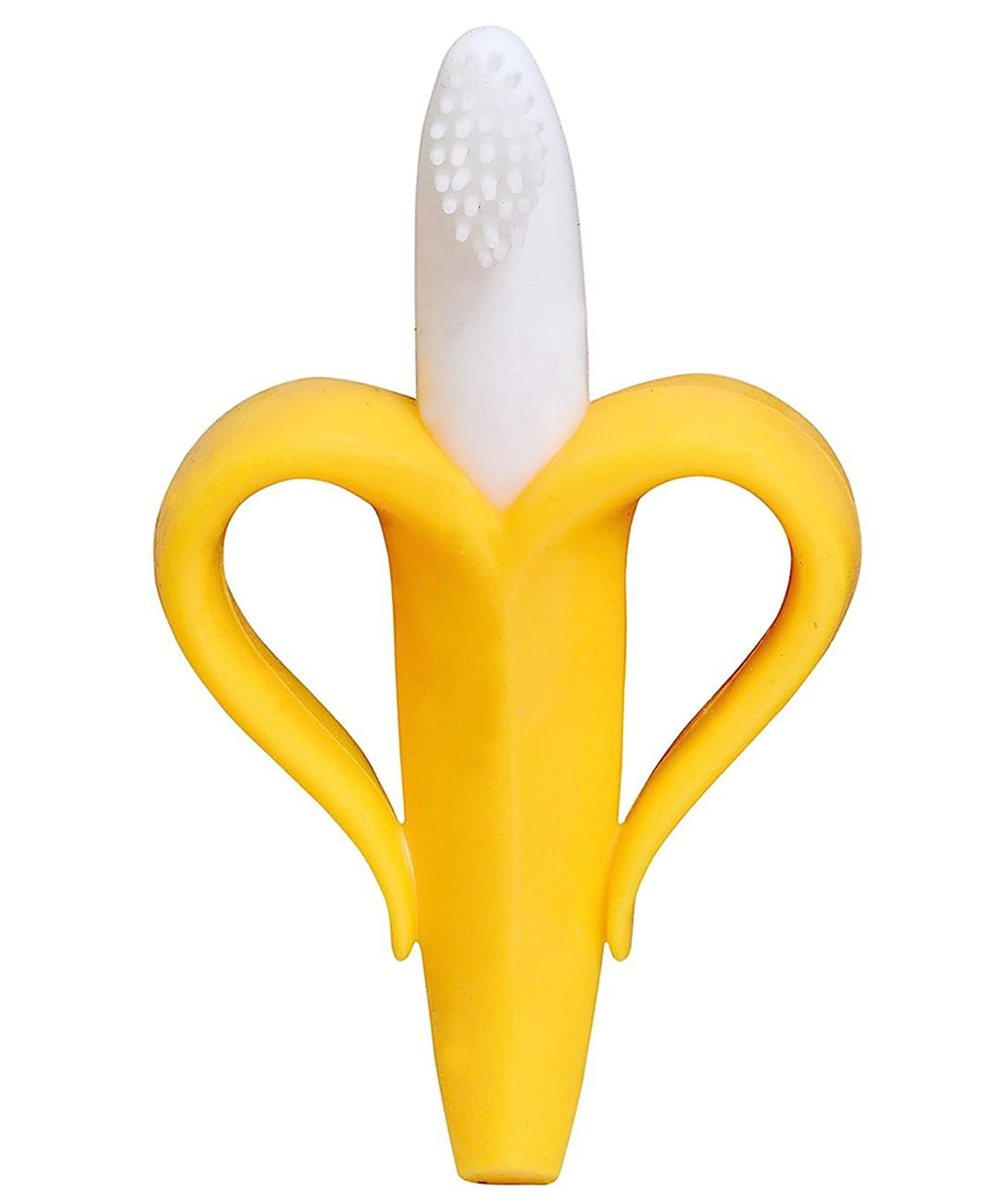 Enorme Silicone Banana Shaped Teething Toothbrush Teether for Babies- Yellow-image-33