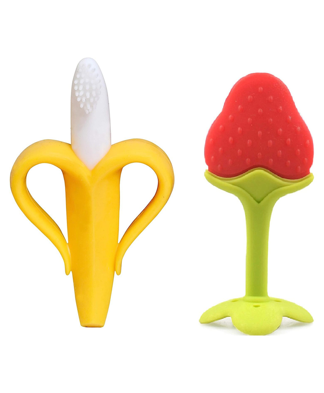 Enorme Silicone Banana Shaped Toothbrush Teether and Strawberry Shaped Teething Teether for Babies-image-30