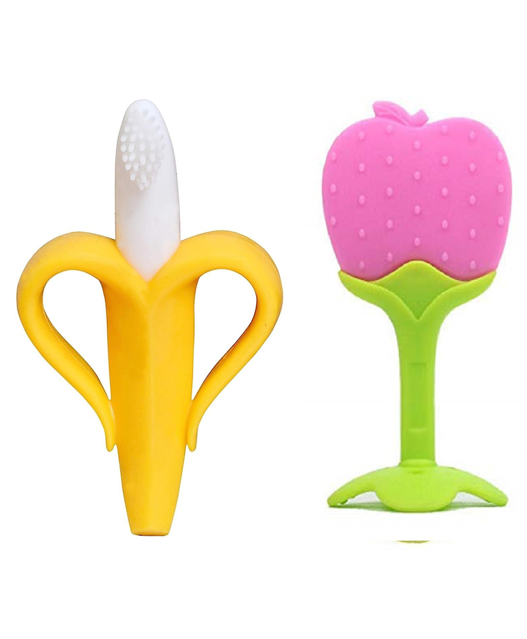 Enorme Silicone Banana Shaped Toothbrush Teether and Apple Shaped Teething Teether for Babies-image-44