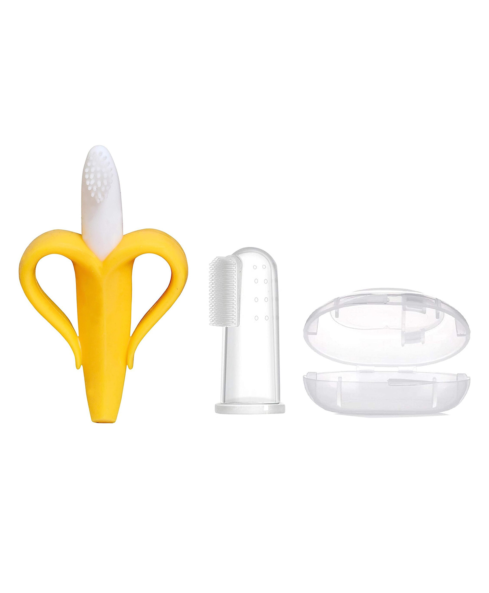 Enorme Silicone Banana Shaped Toothbrush Teether and Baby Silicone Finger Toothbrush with Case For Babies-picture-13