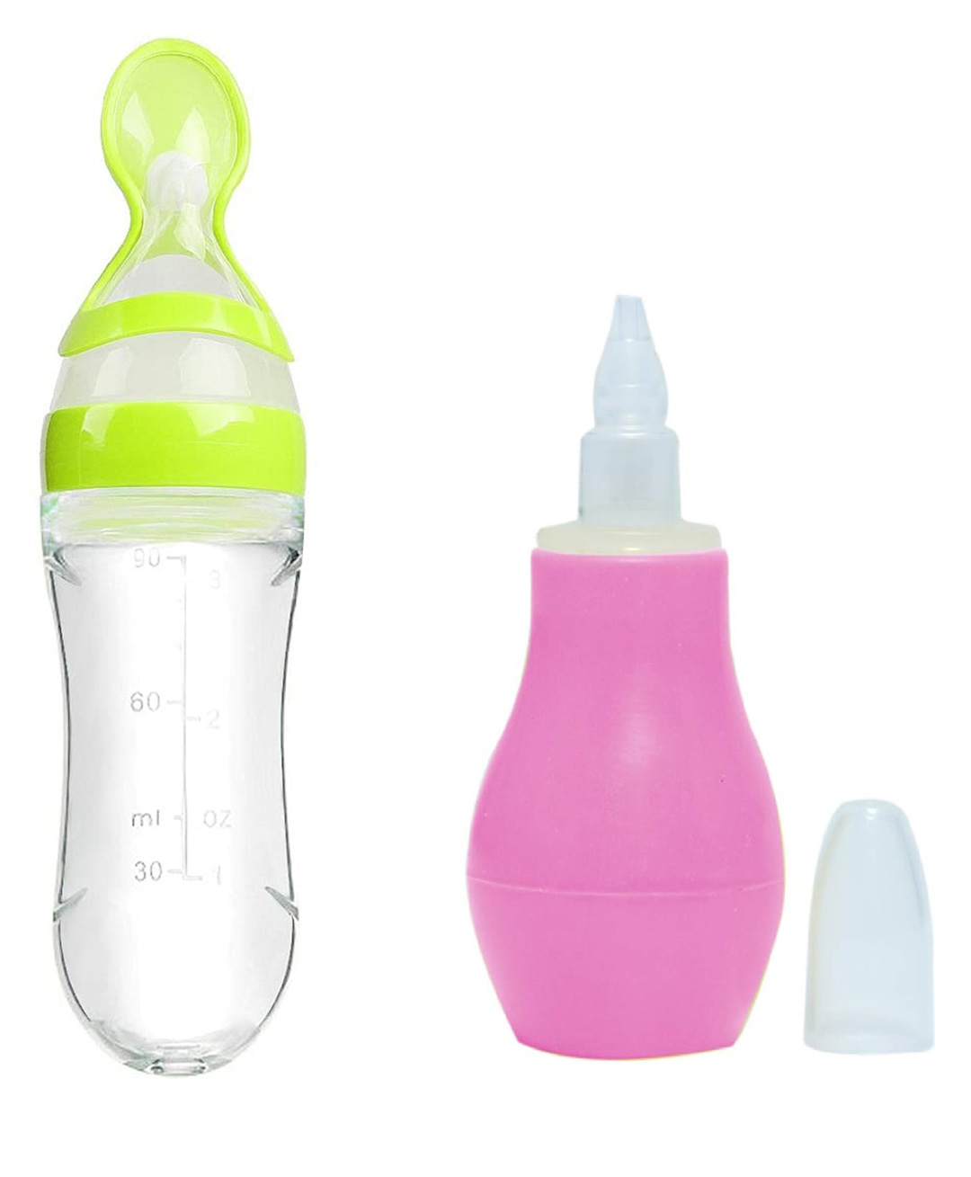 Enorme Baby Silicone Pink Nose Cleaner Nasal Aspirator and Silicone Easy Squeezy Spoon Food Feeder-image-19