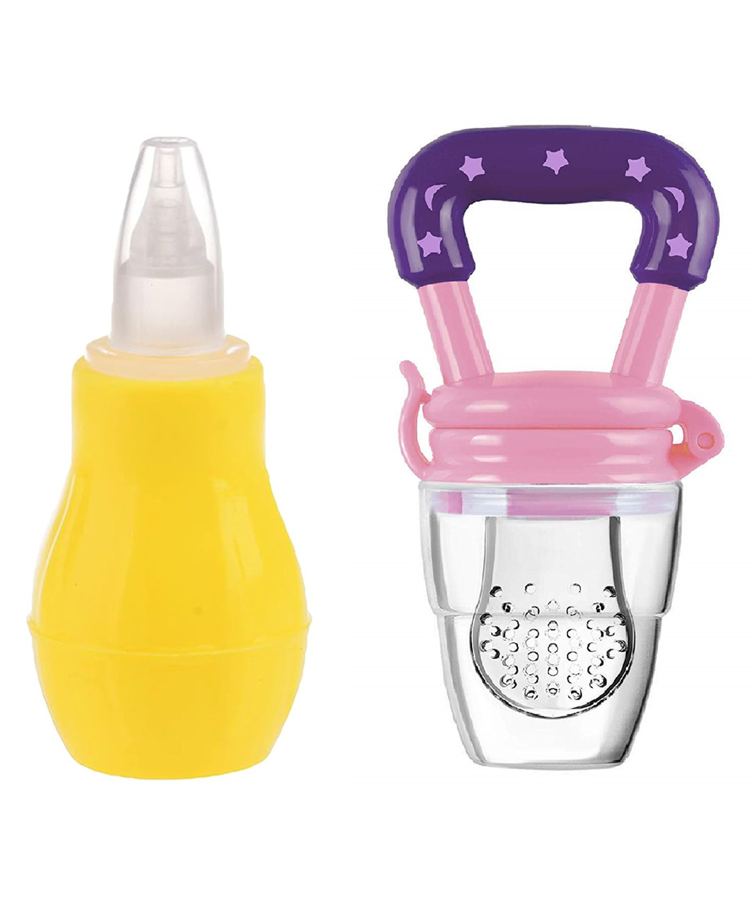 Enorme Baby Silicone Yellow Nose Cleaner Nasal Aspirator with Silicone Fruit and Food Nibbler Pacifier for Babies-image-26