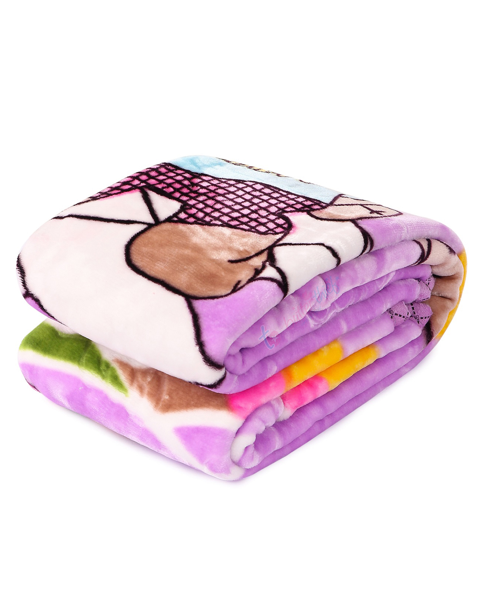 Butterthief Happy Bear Printed Double Layered Mink Reversible Soft Baby Blanket for Kids & Toddlers (Color May Vary)-picture-21