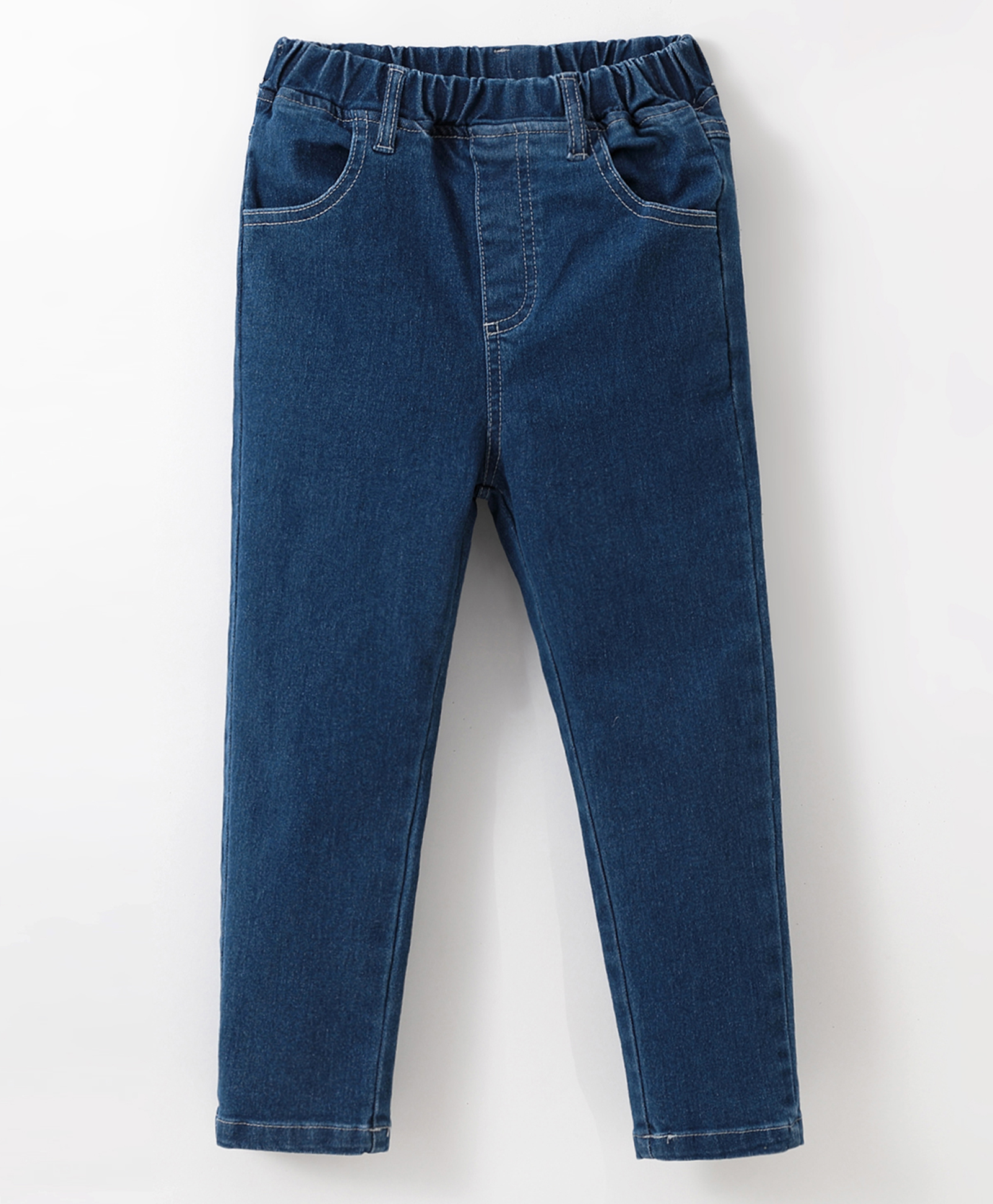 Kookie Kids Full Length Washed Jeans with Kitty Embroidered - Blue-picture-27