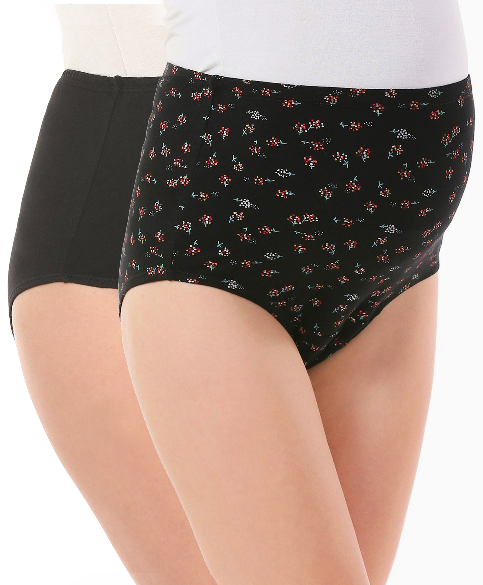 Bella Mama Cotton Elastane High Coverage Panties Pack of 2 (Color & Print May Vary)-picture-28