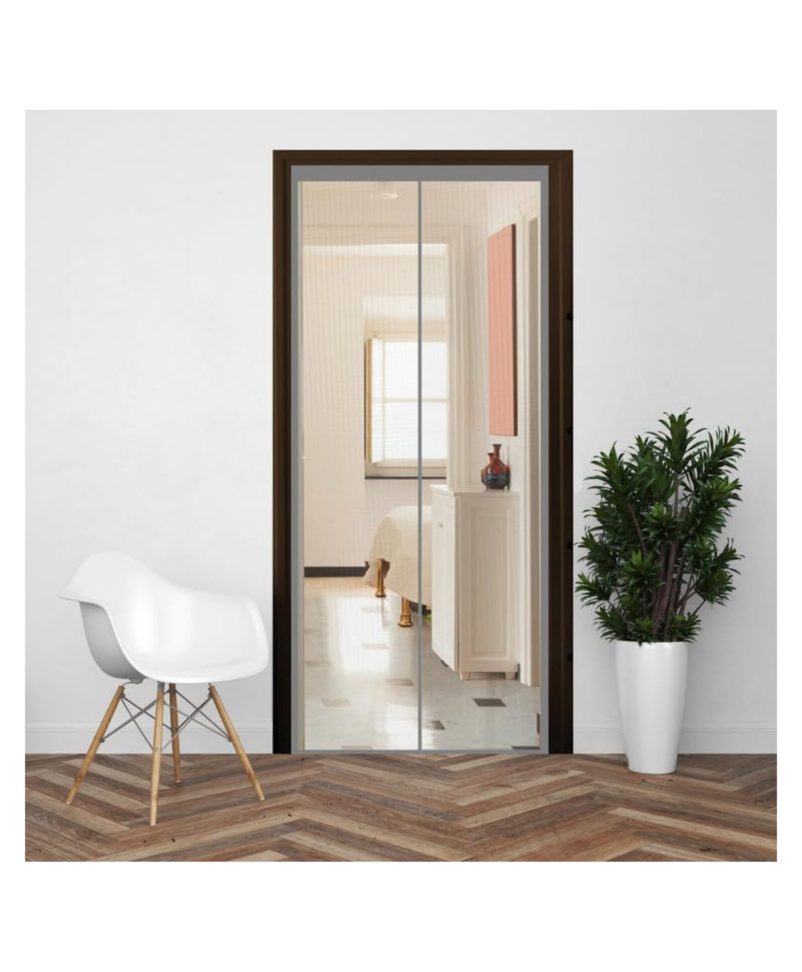 Evafly Mosquito Net for Door Fiberglass Magnetic Curtain Auto Closing Insect Screen for All Door Types with Self Adhesive Hook Tape (220X120cms, Grey)-image-28