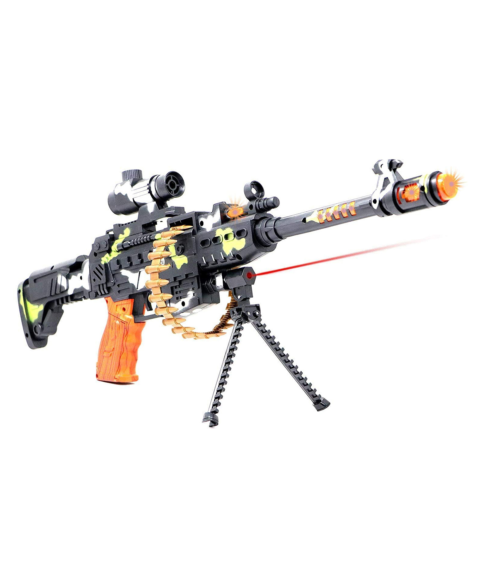 AKN TOYS Combat Military Mission Machine Gun with LED Flashing Lights and Sound Effects  - COLOR MAY VARY-image-31