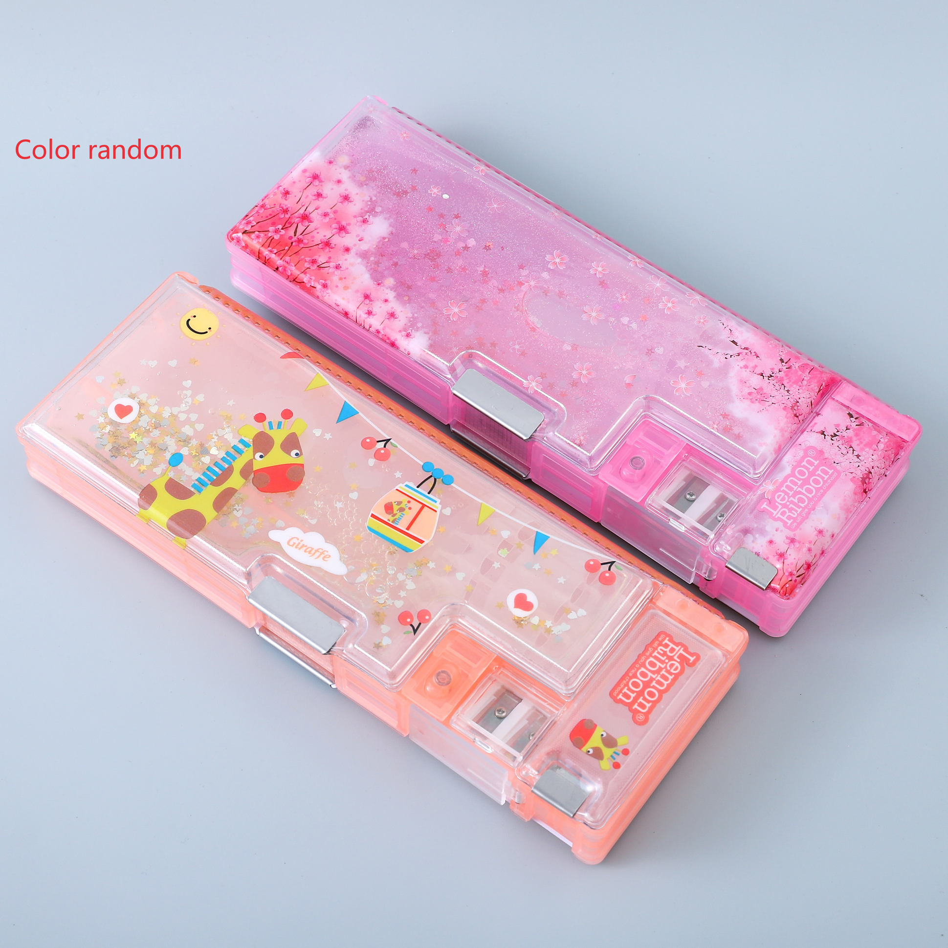 Zoe Double Compartment Pencil Box with Stationery - Colour May Vary-picture-42