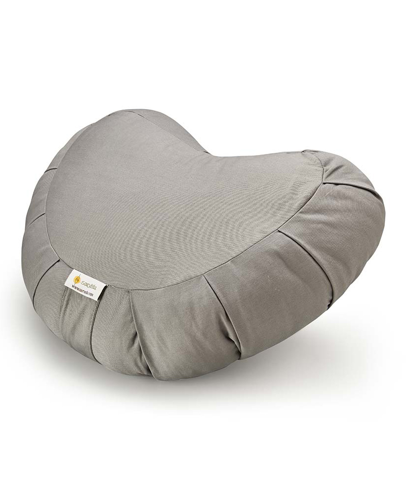 Sarveda Crescent Zafu Meditation and Yoga Cushion - Grey