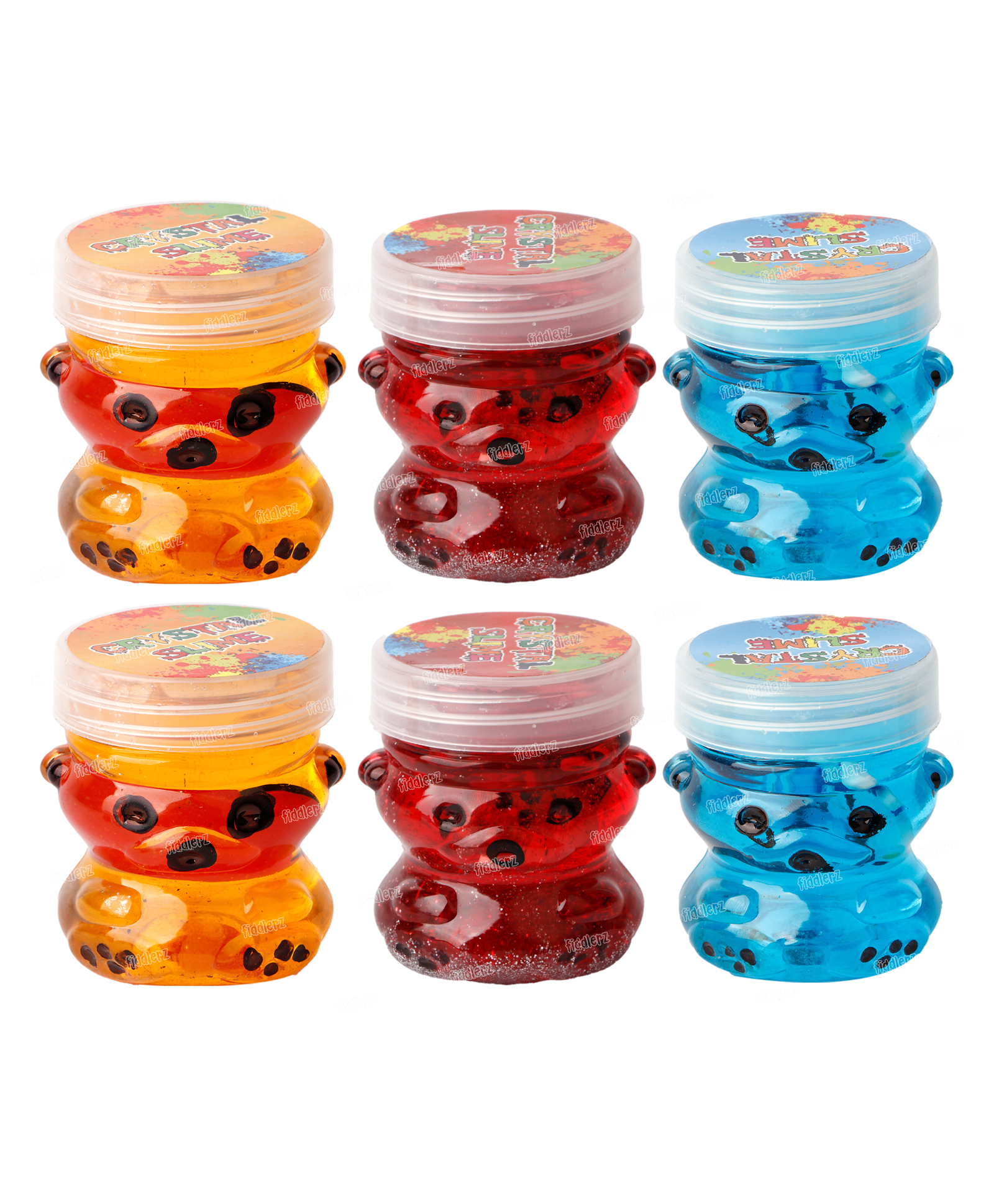 Fiddler Slime Jelly (Pack of 6) Bear Shape Crystal Clear Clay Slime Putty Mud for Kids Non-Toxic Sludge Toy-image-49