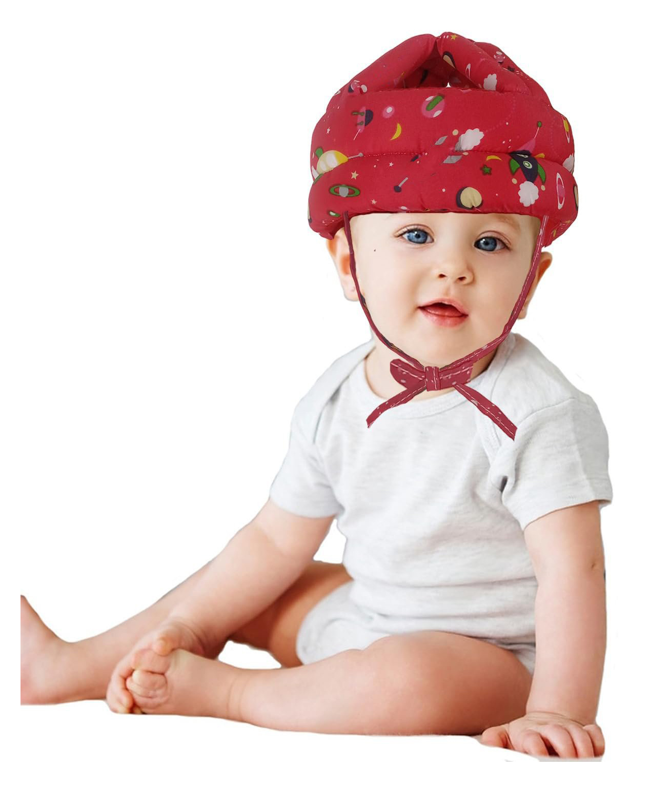 ORTIS Adjustable Cushioned Baby Safety Helmet Red Space (Print May Vary)-image-6