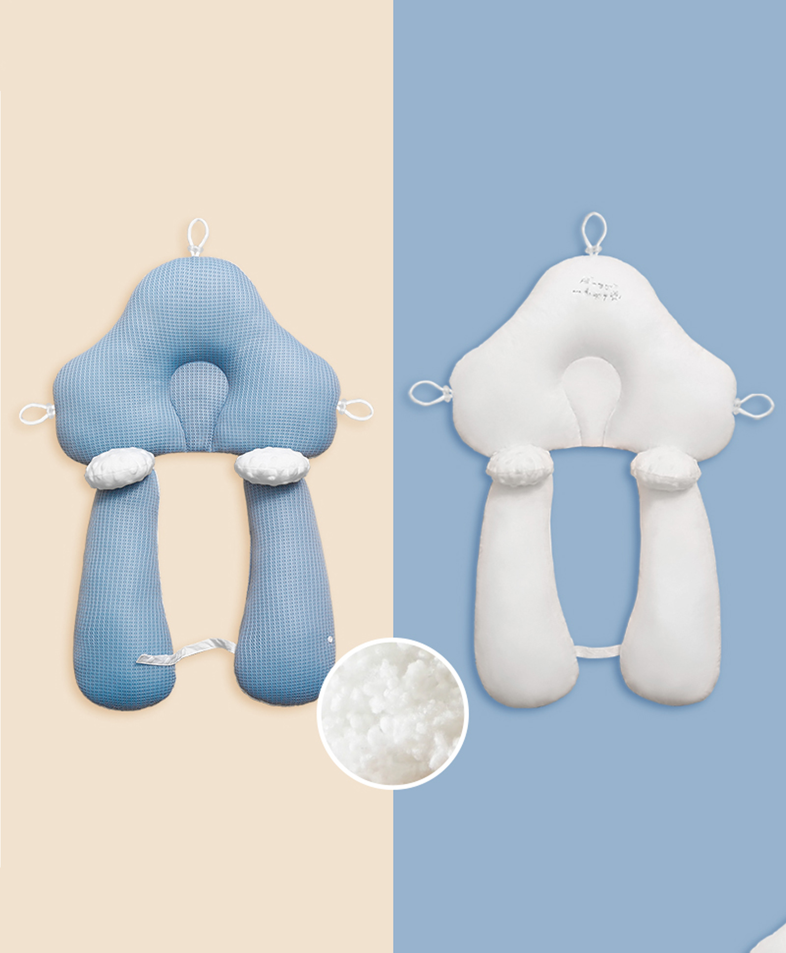StarAndDaisy Huggable Baby Pillow Breathable Comfort Sleeping Pillows Protection Newborn 0-12 Months Stuff Baby Bedding for baby head protection Posture Correction Pillow- Blue-image-30