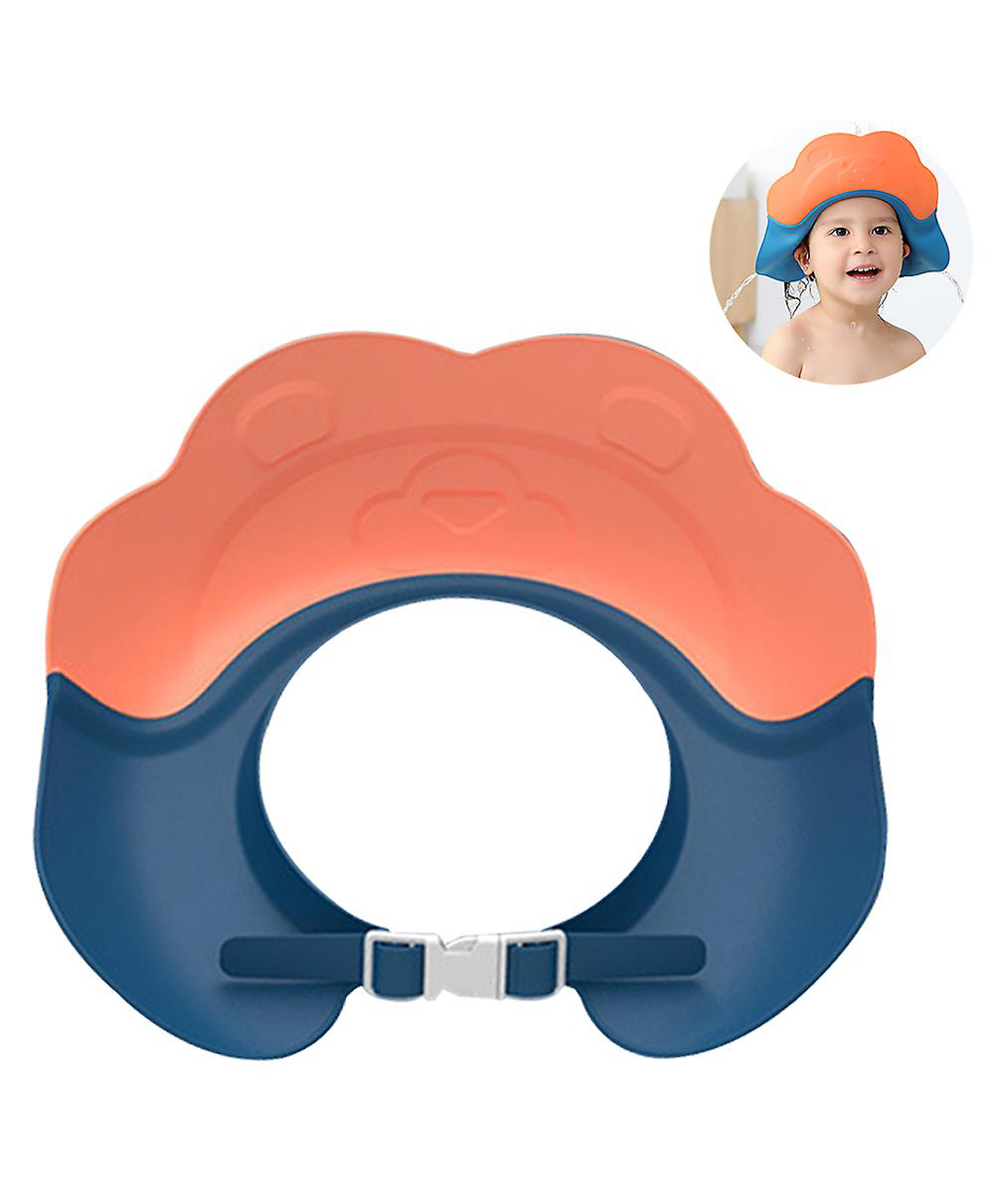 StarAndDaisy Baby Shower Cap Shield, Shower Cap for Kids, Visor Hat for Eye and Ear Protection for 0-9 Years Old Children, Cute Crown Shape Makes the Baby Bath More Fun- Orange-image-23