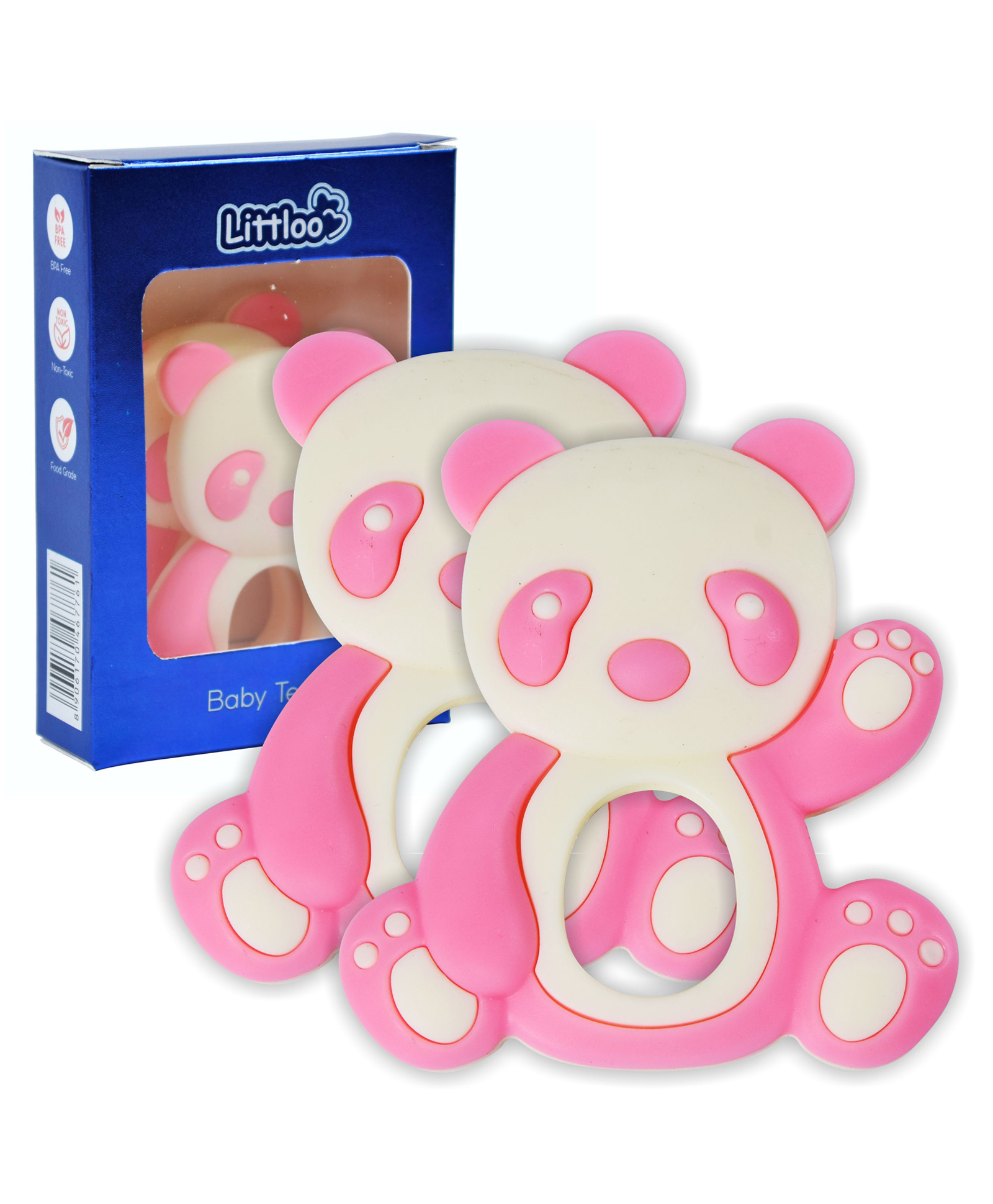Littloo Baby Teether (Pink) (Pack of 2): Gentle Relief with Adorable Cuddliness.-image-3