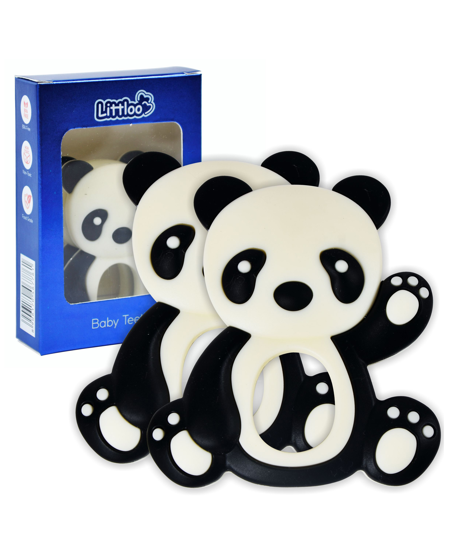 Littloo Baby Teether (Black) (Pack of 2): Gentle Relief with Adorable Cuddliness!-image-49