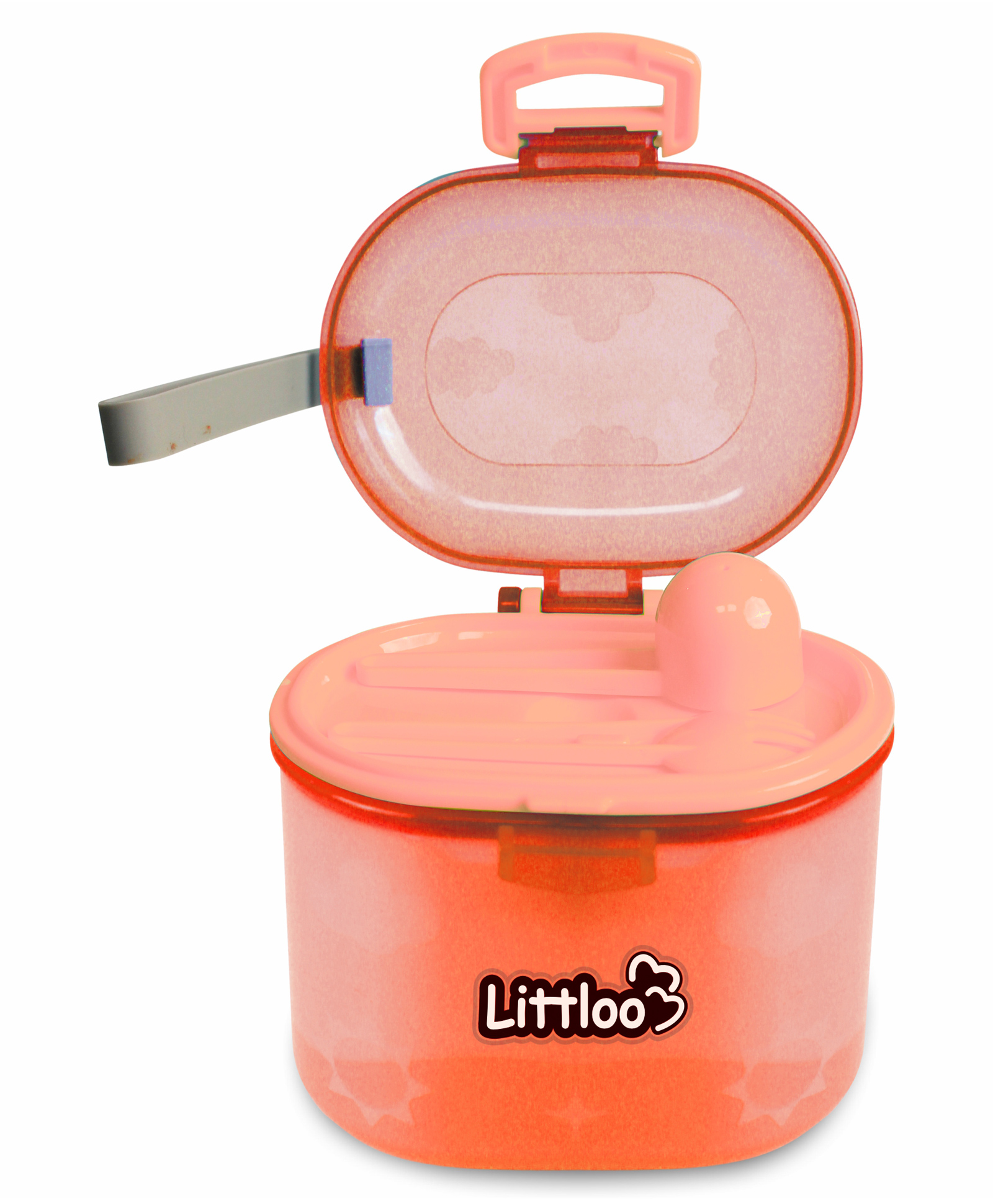 Littloo Baby Formula Box with Spoon and Fork | Ideal for Snacks & Baby Food for Baby & Kids - Pink-image-44