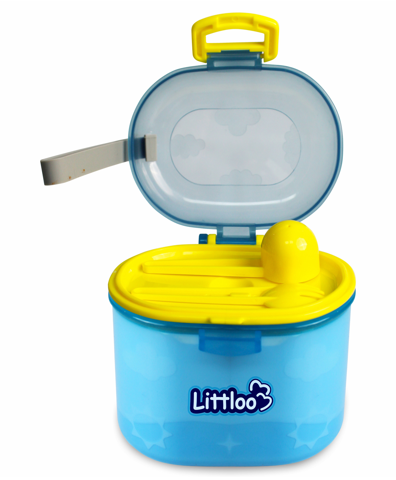 Littloo Baby Formula Box with Spoon and Fork | Ideal for Snacks & Baby Food for Baby & Kids - Blue-picture-15