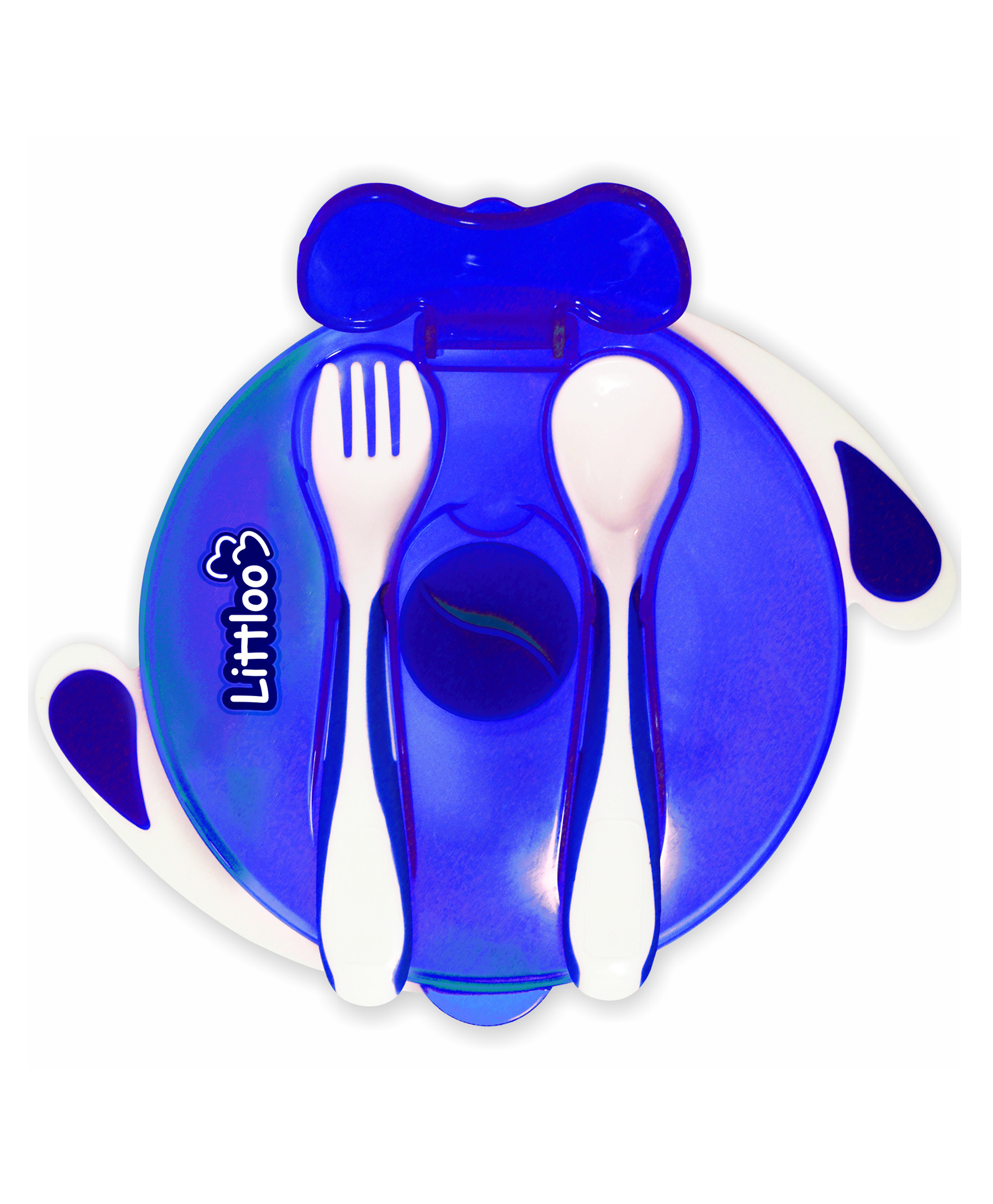 Littloo Feeding Bowl with Fork & Spoon | Suction Cup for Hassle Free Feeding | Bowl for Baby & Kids | Blue-image-14