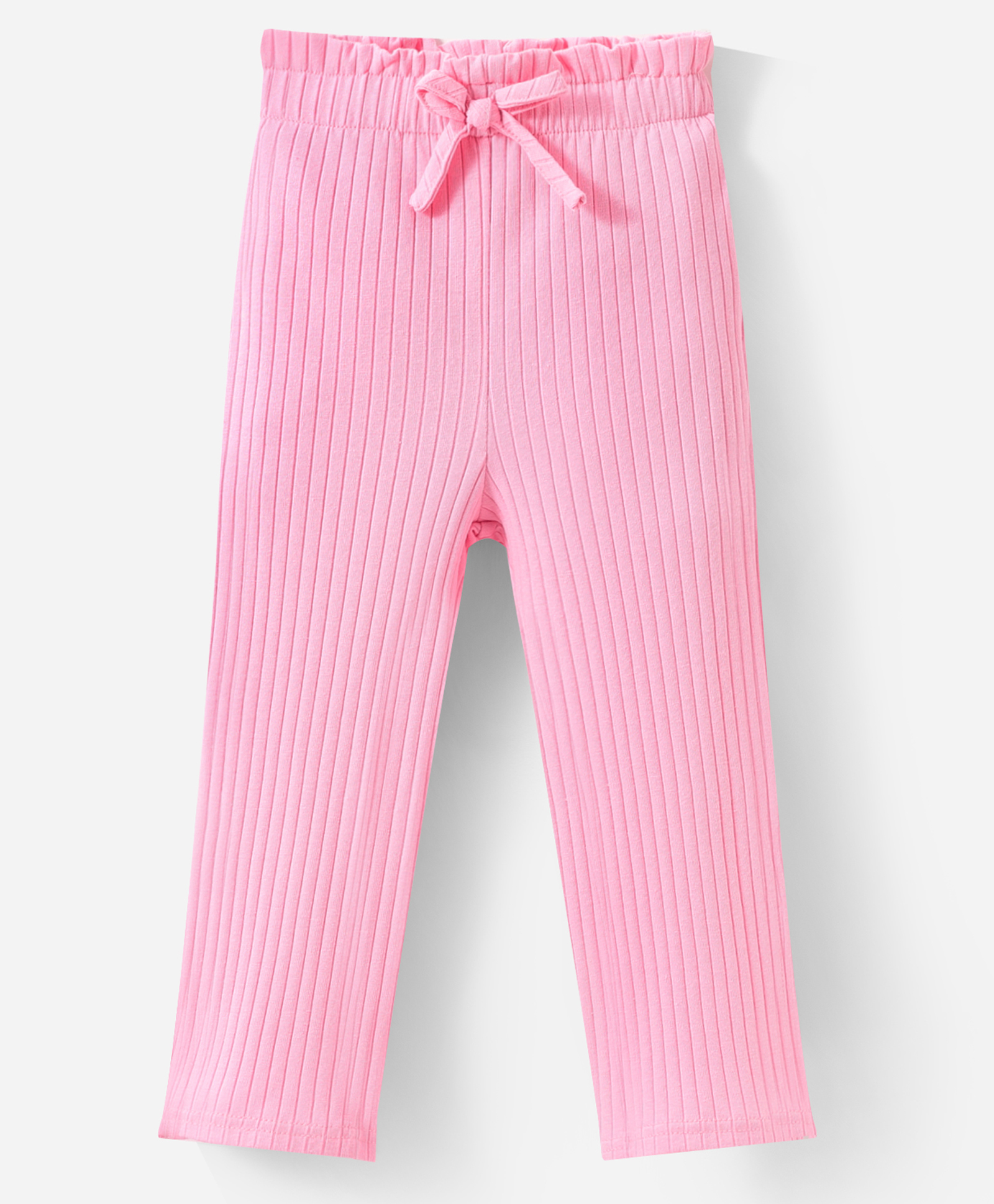 Kookie Kids Full Length Stripe Textured Solid Lounge Pant - Pink-image-37