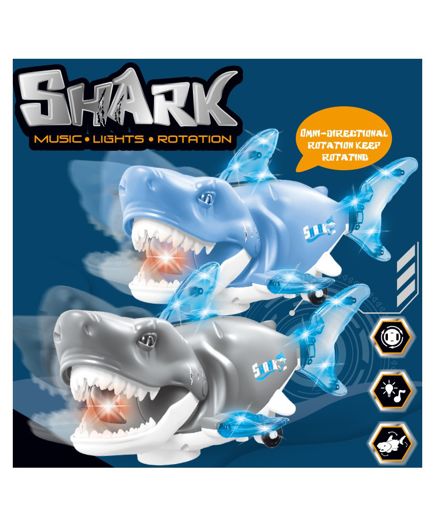 YAMAMA Musical Shark Toy For Kids With 360 Degree Universal Rotating Wheel Light And Music For Kids  Color May Vary-image-29