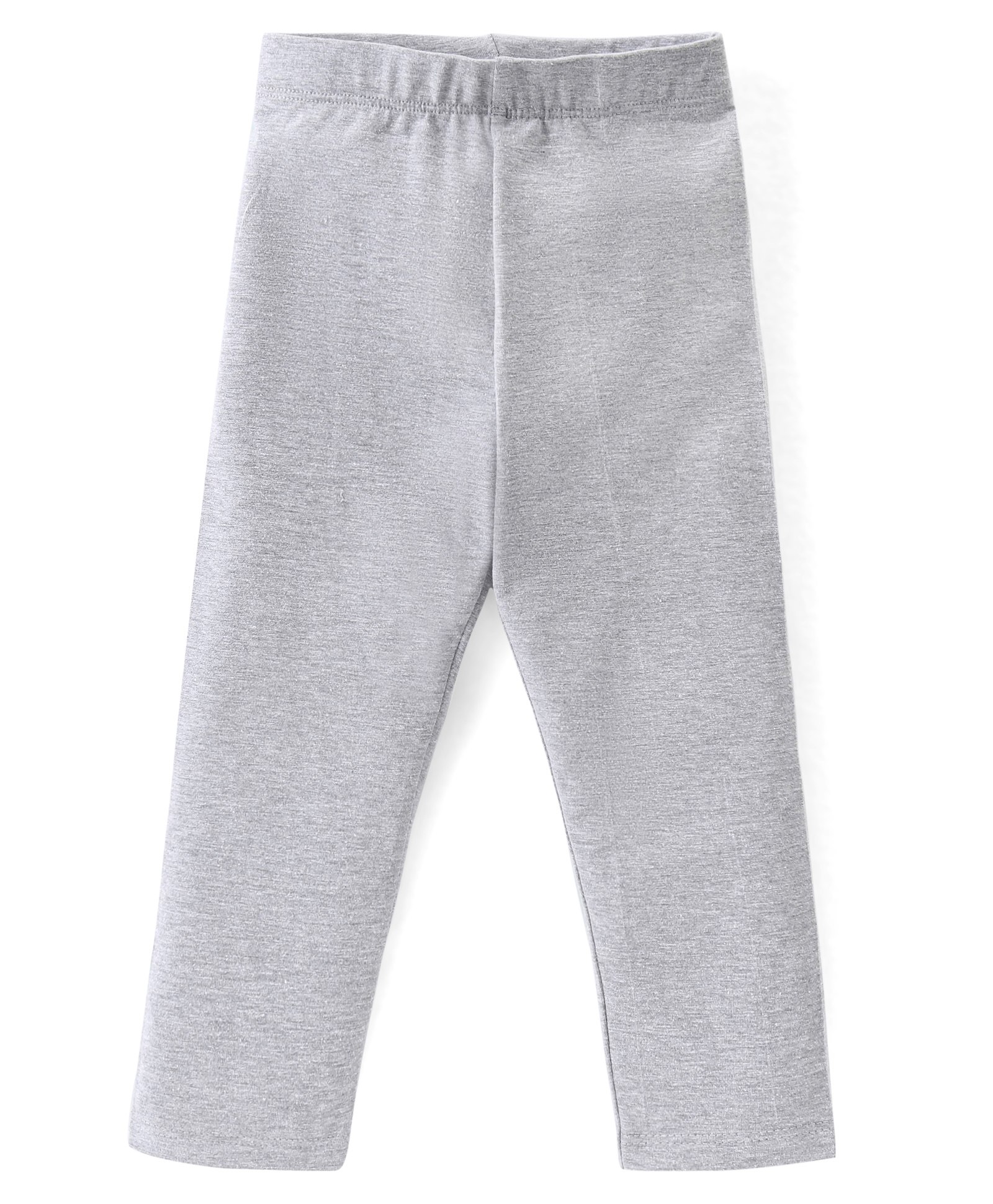 Babyhug Cotton Lycra Knit Solid Color Stretchable Leggings - Grey-image-11
