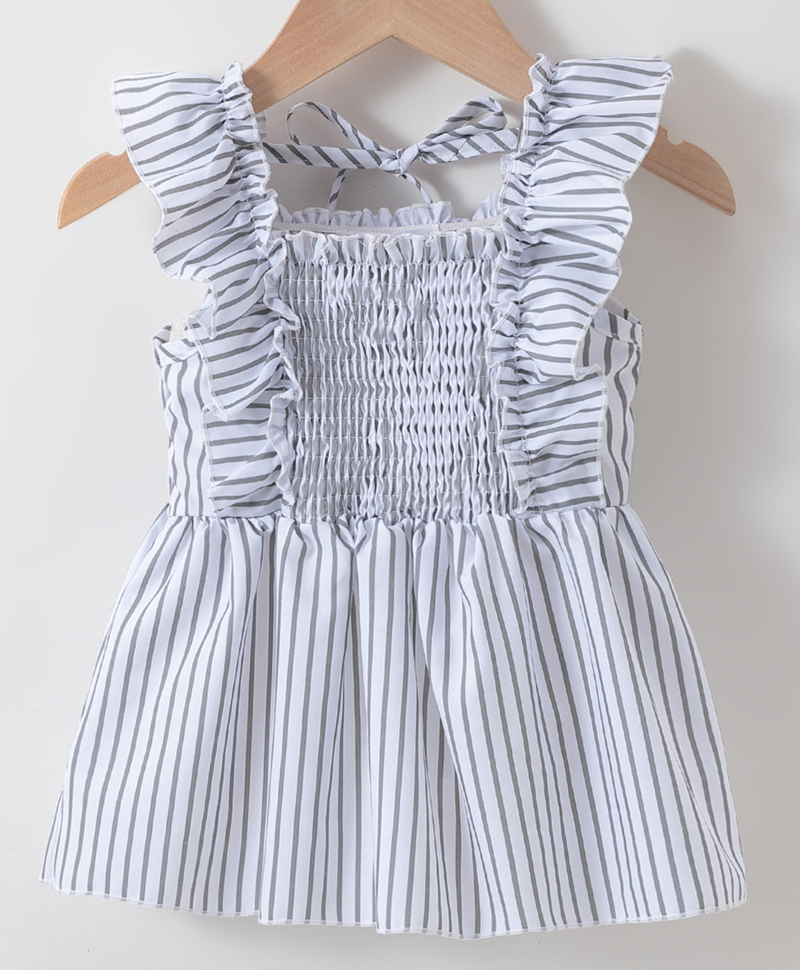 Kookie Kids Striped Frill Sleeves Top - Grey-picture-20