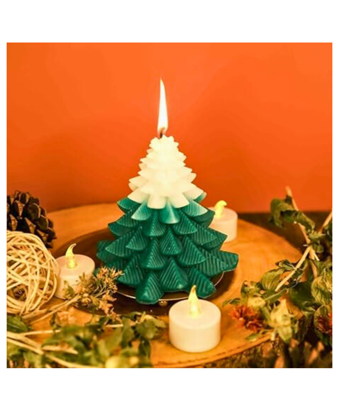 Aesthetic Living Soy wax Christmas Tree Scented Candle- Lemongrass-picture-19