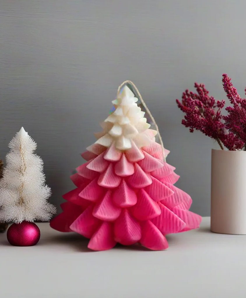 Aesthetic Living Soy wax Christmas Tree Scented Candle- Rose-picture-24
