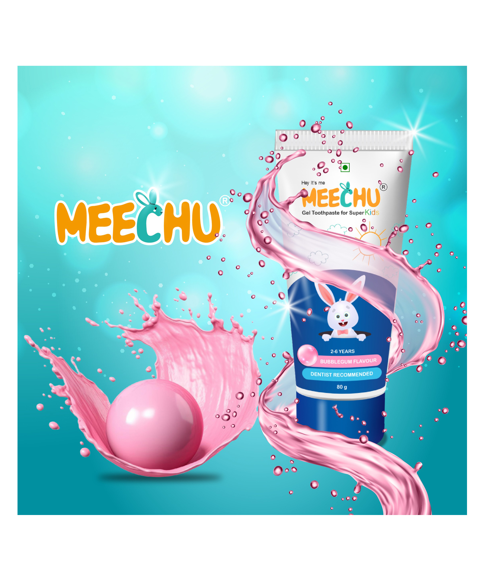 MEECHU Toothpaste Bubblegum flavour 80g pack of 1-picture-13