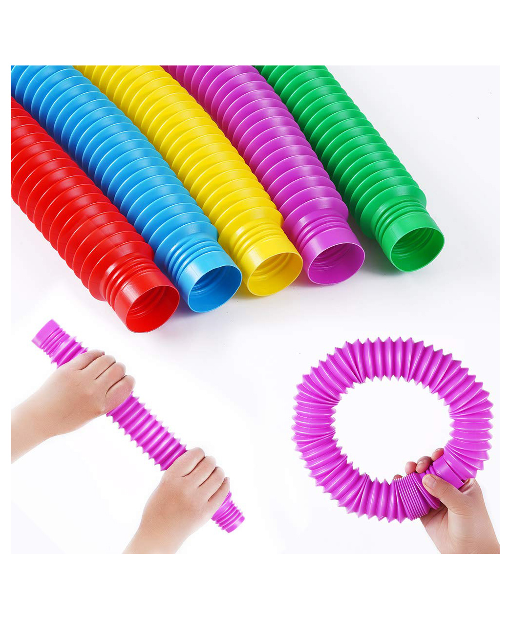 AZHARI stretch tube STRESS RELIEF POP IT NOISE  for kids and adults  set of 4  color may  vary-picture-25