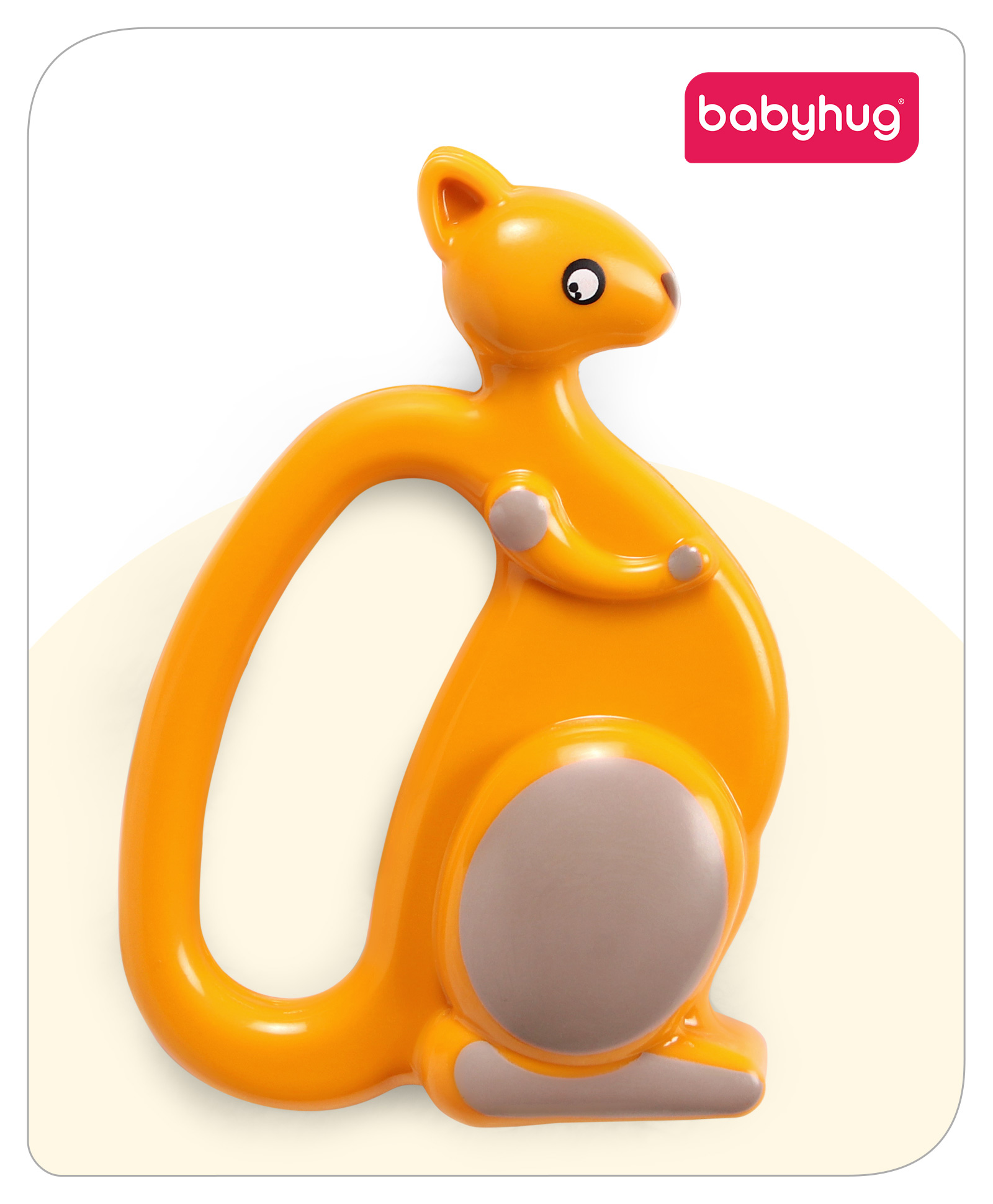 Babyhug Kangaroo Animal Shaped Baby Rattle - Brown-image-37