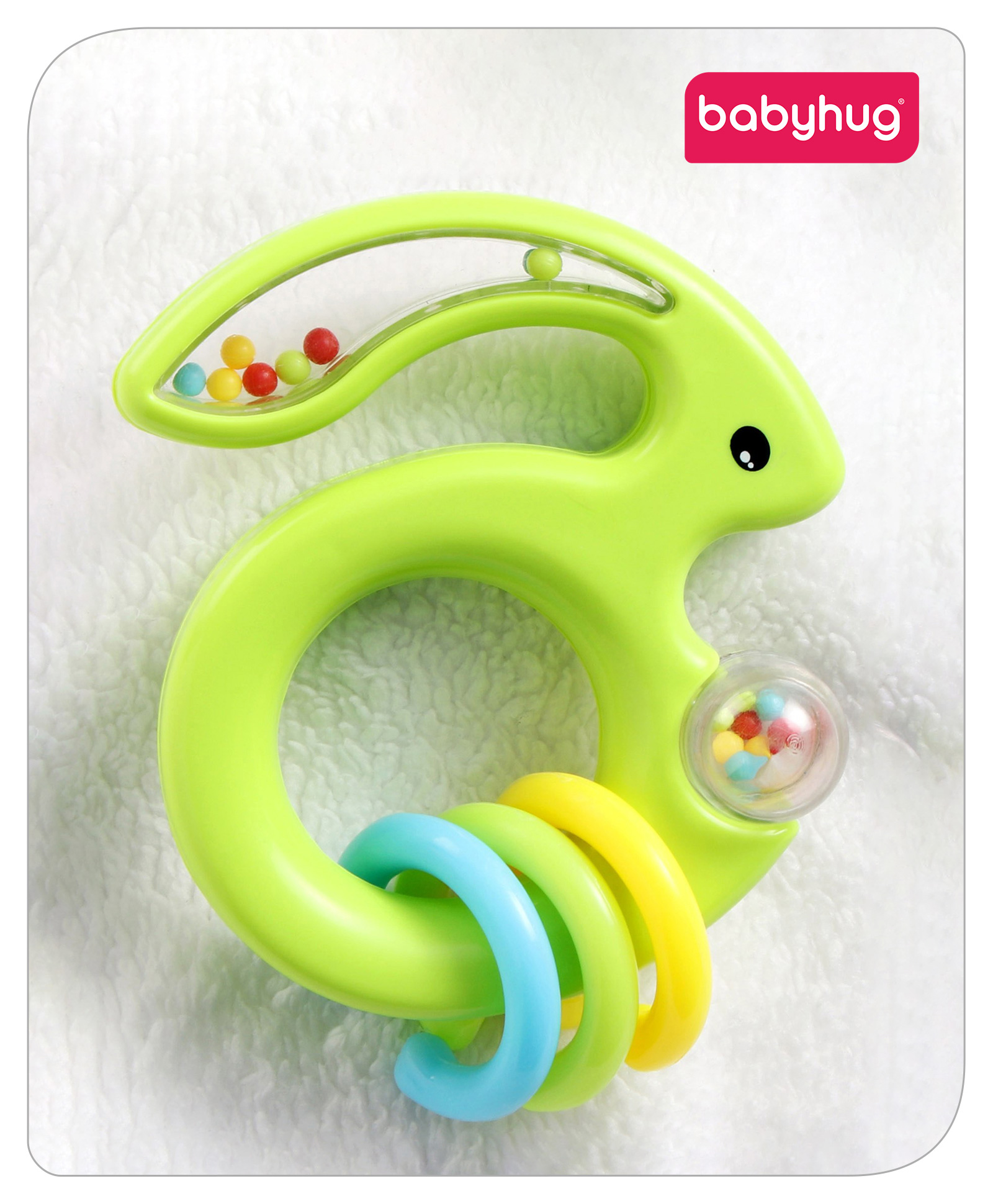 Babyhug Rabbit Shape Rattle - Green-image-4