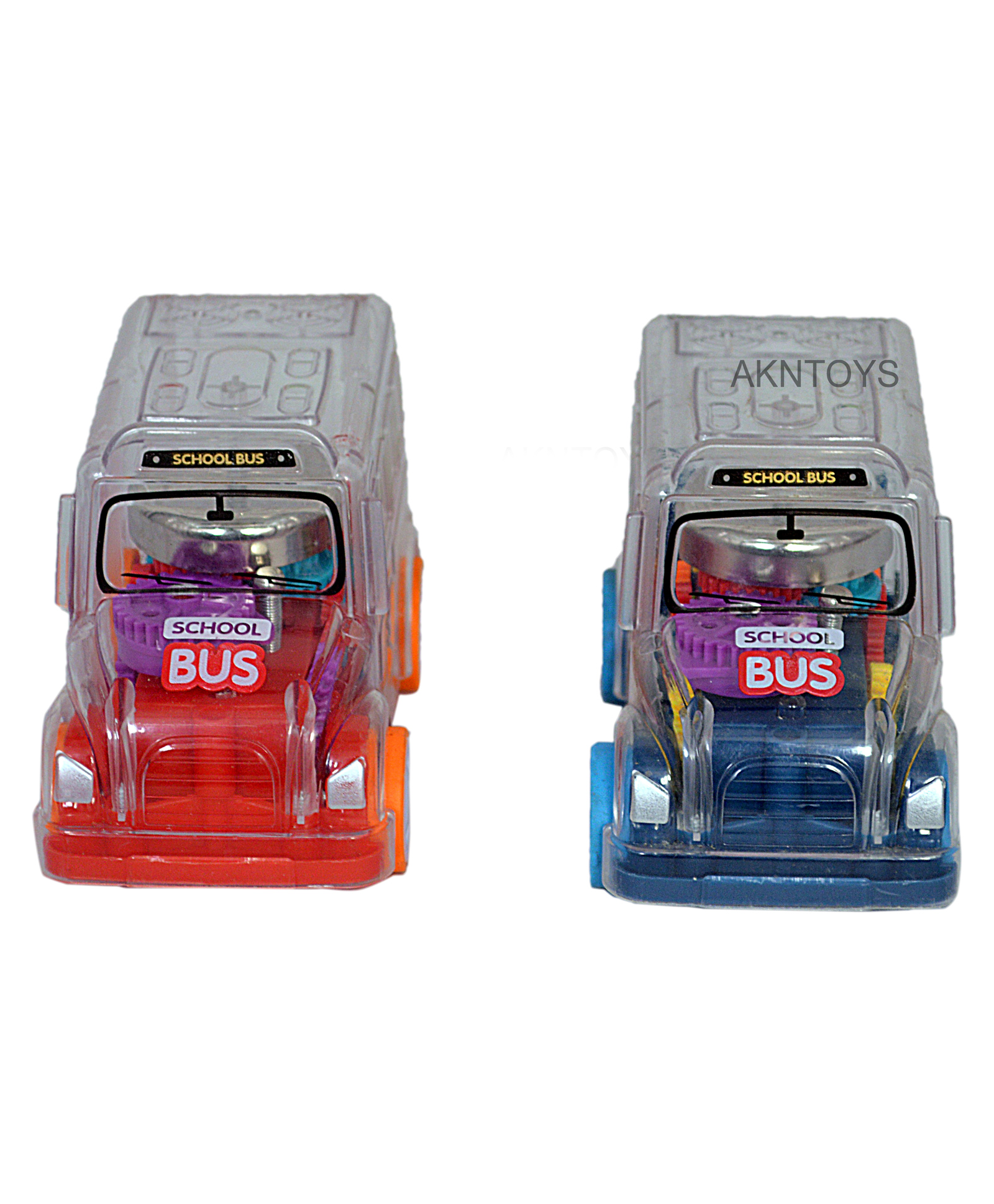 Akn Toys Push and Go School Bus (Color n Design May Vary)-image-4