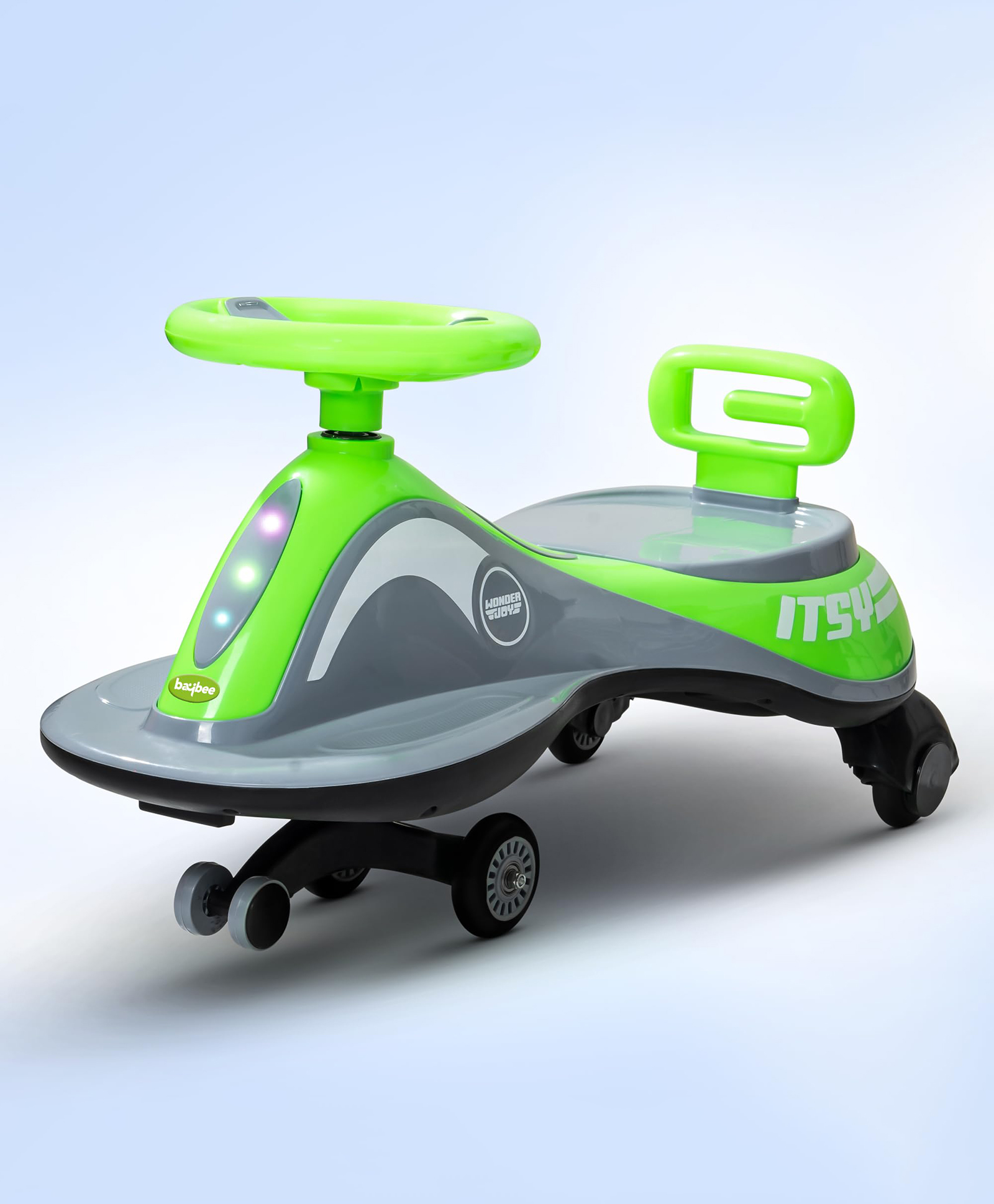Baybee Pluto Kids Ride on Magic Swing Cars with Flashing LED Lights Music & PP Wheels - Green-image-15