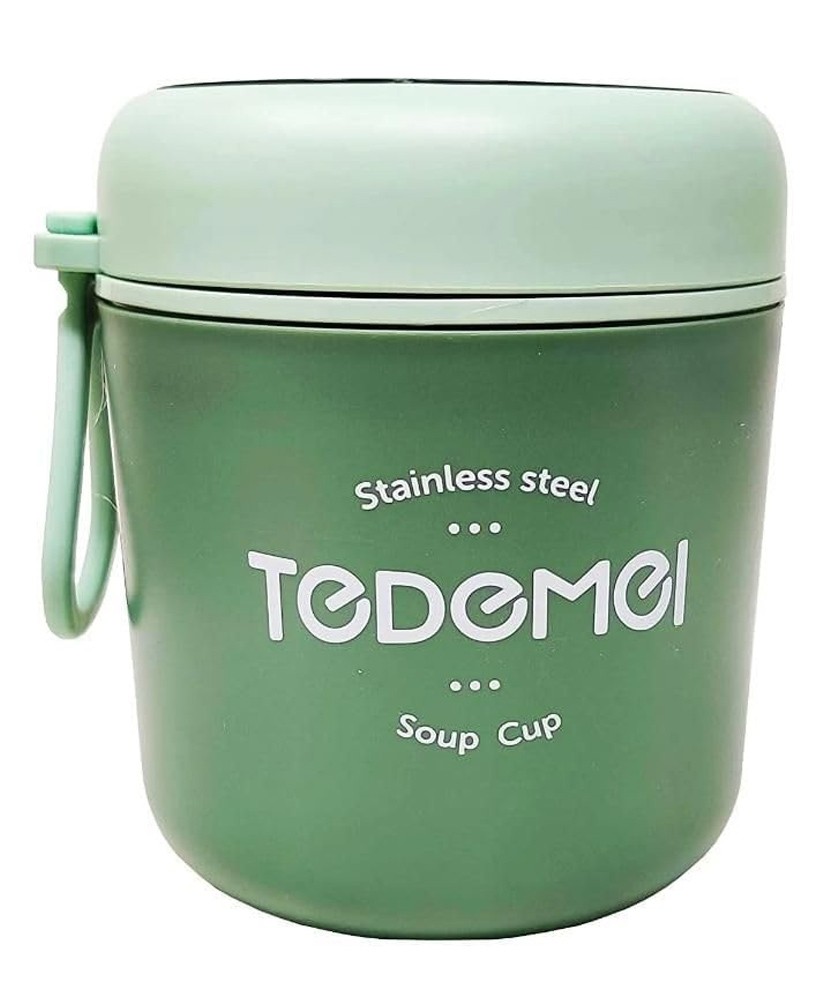 SCHOOLISH Stainless Steel Soup Cup Thermal Container Thermos porridge Container with spoon Baby Lunch box Bento for Children- PACK OF 1 - COLOR MAY VARY-image-14