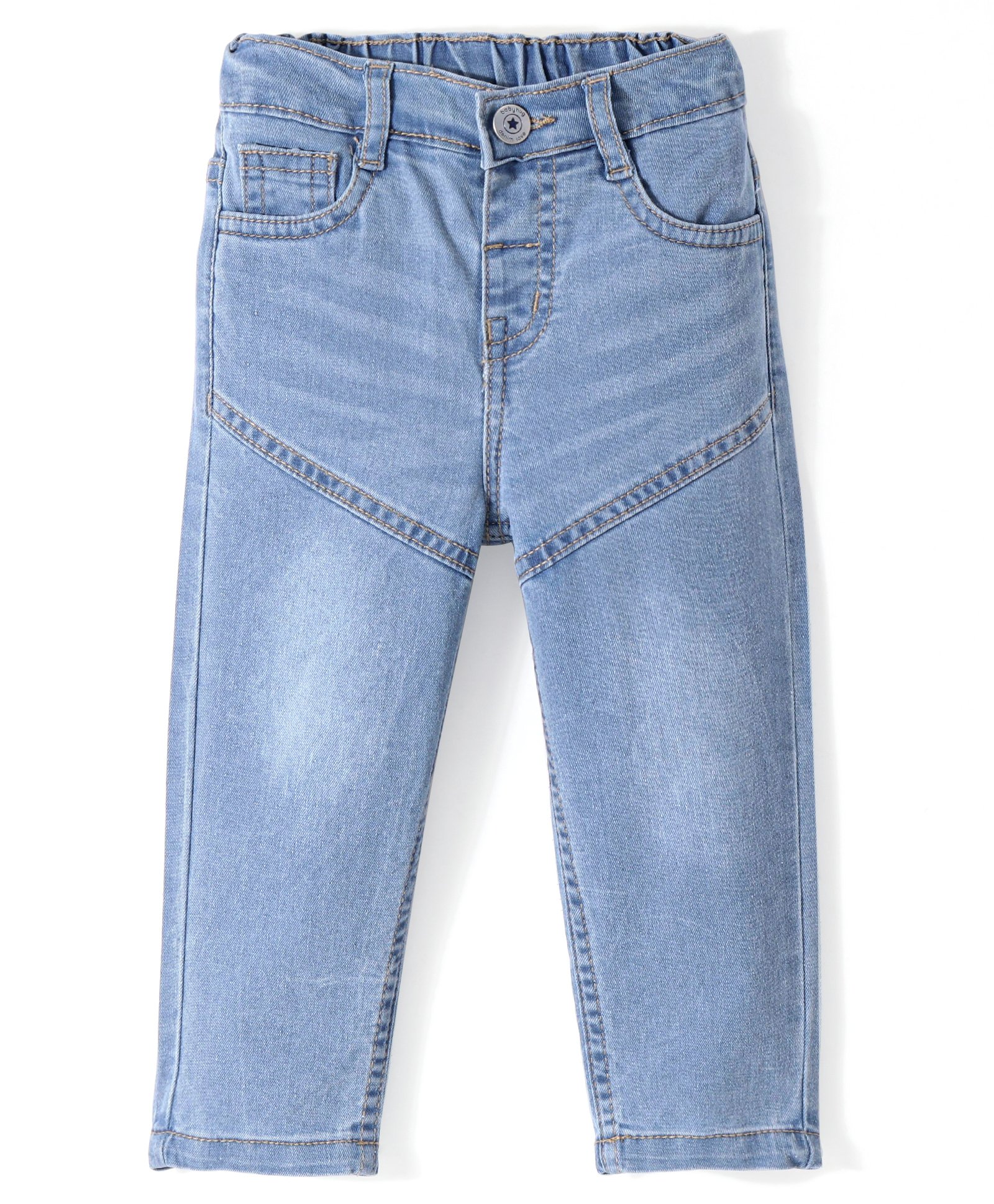 Babyhug Denim Full Length Jeans With Stretch - Blue-picture-23