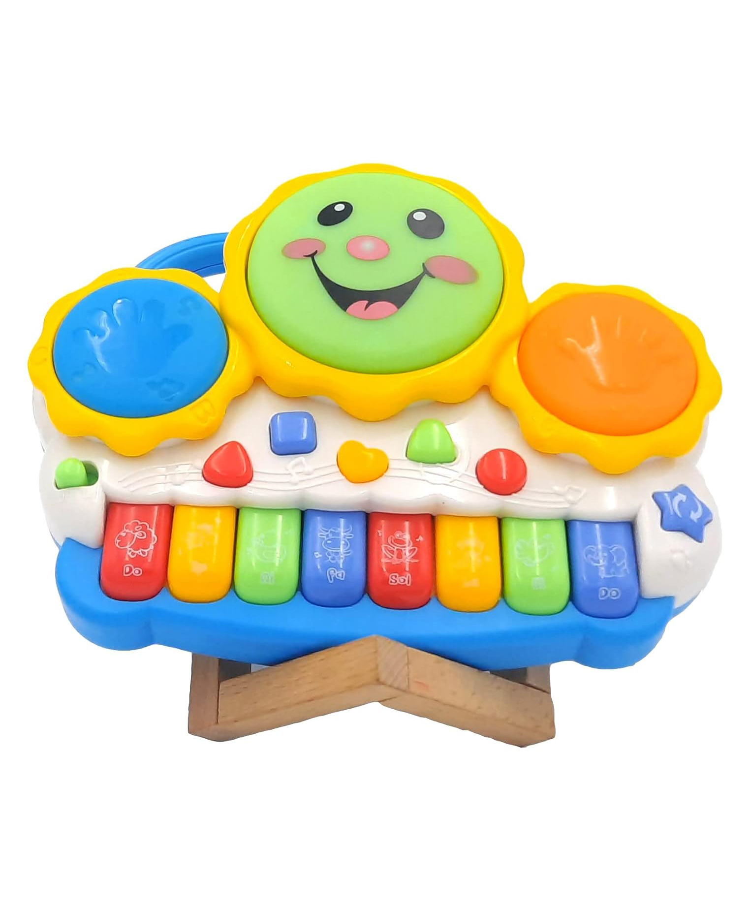 VGRASSP Keyboard Piano Drum Set with Music and Flashing Lights Drum Piano Musical Toys for Babies and Kids-image-49