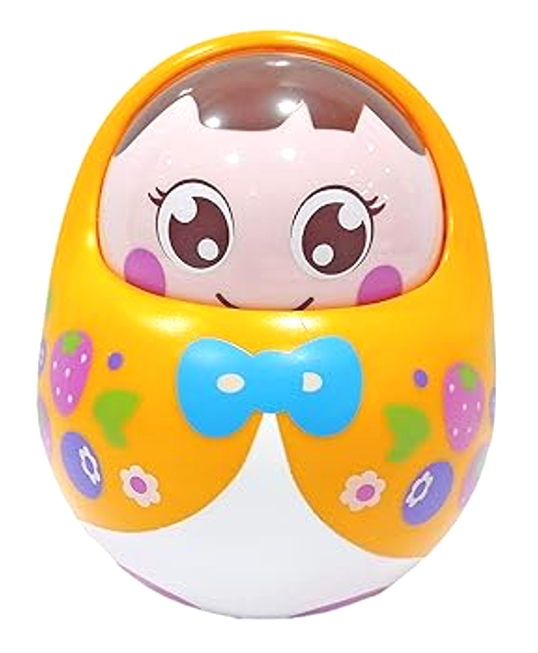 Azhari Push and Shake Wobbling Bell Sounds Roly Poly Tumbler Doll Toy, Assorted Plastic tumbler Doll -Multi Color-image-33