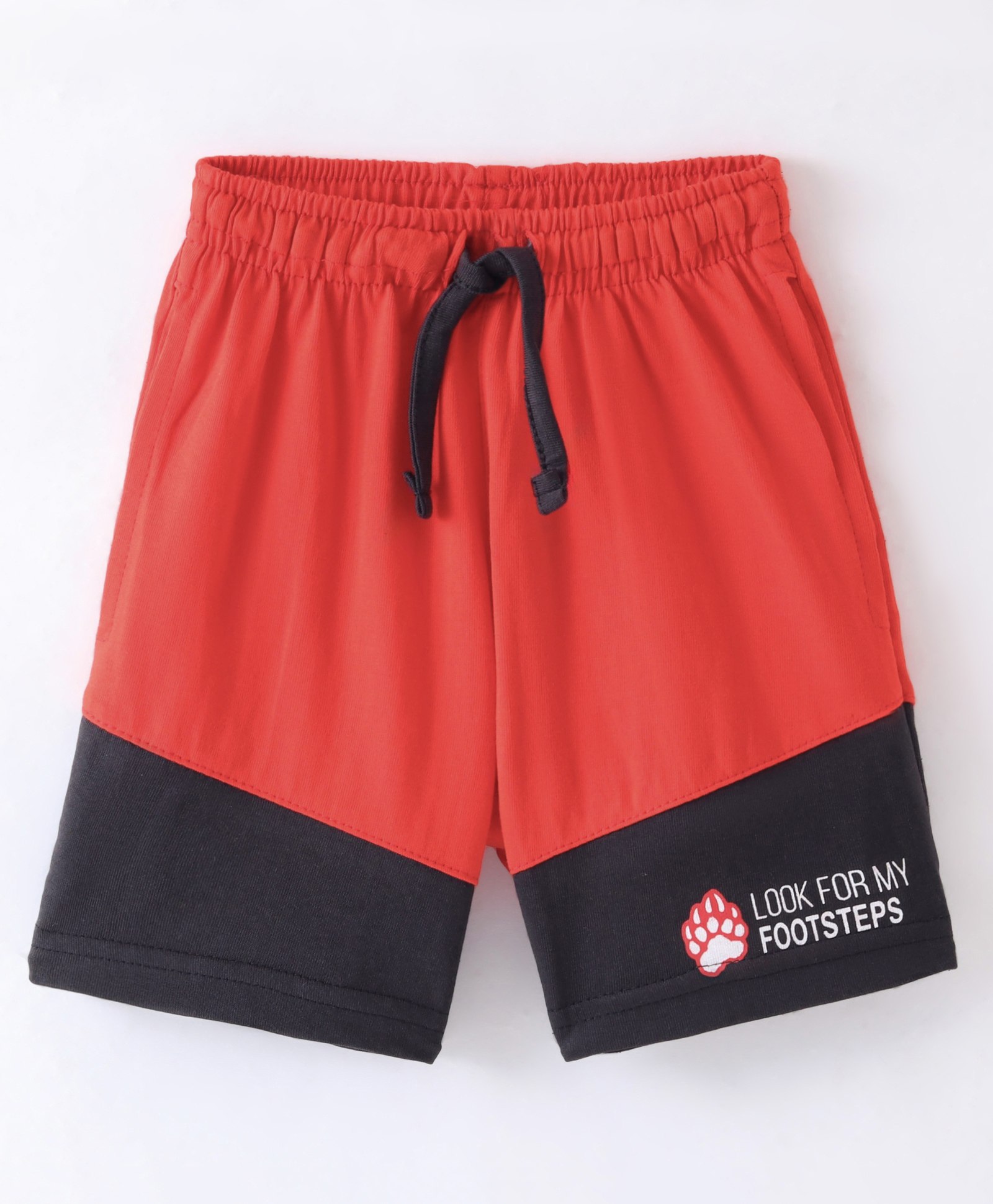 Fido Cotton Jersey Knee Length Shorts Look for My Footsteps Printed - Red-picture-7