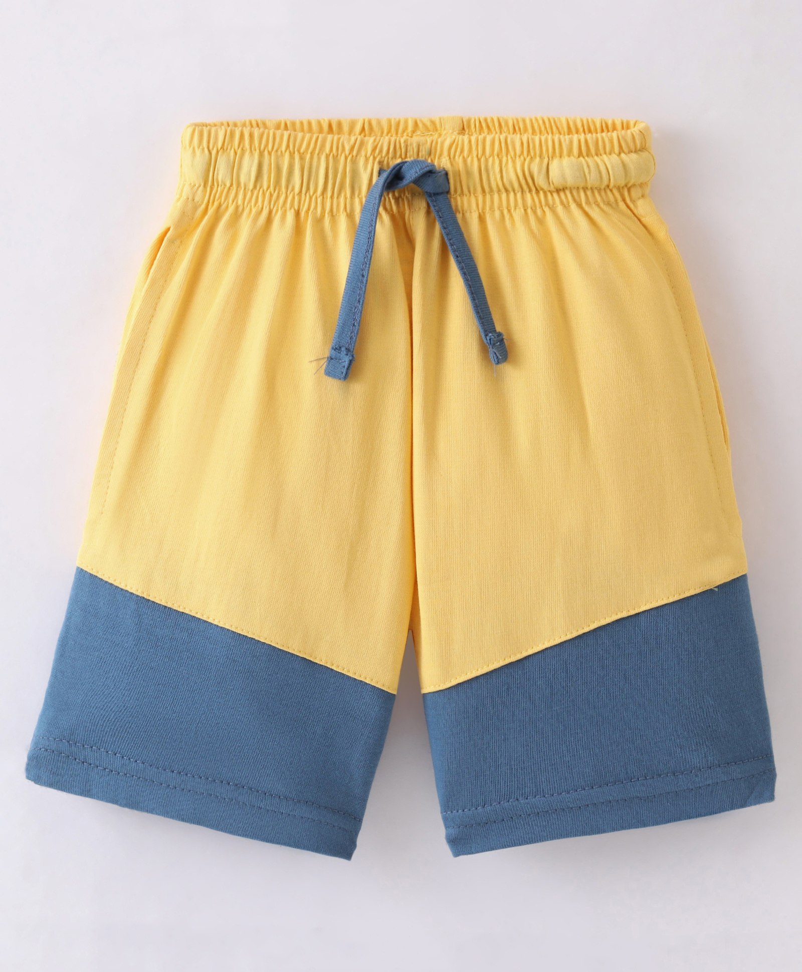 Fido Cotton Jersey Knee Length Shorts Solid Color - Yellow & Blue-picture-17