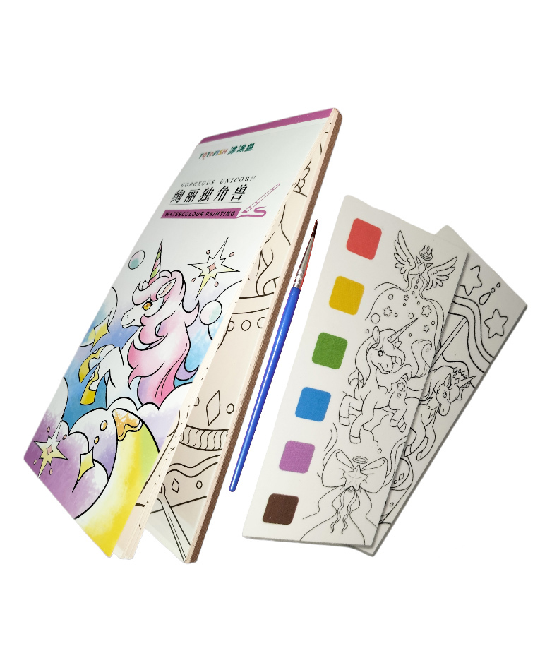 Fingo Brain Water color Paint Book  Unicorn Theme- Multicolor-picture-20