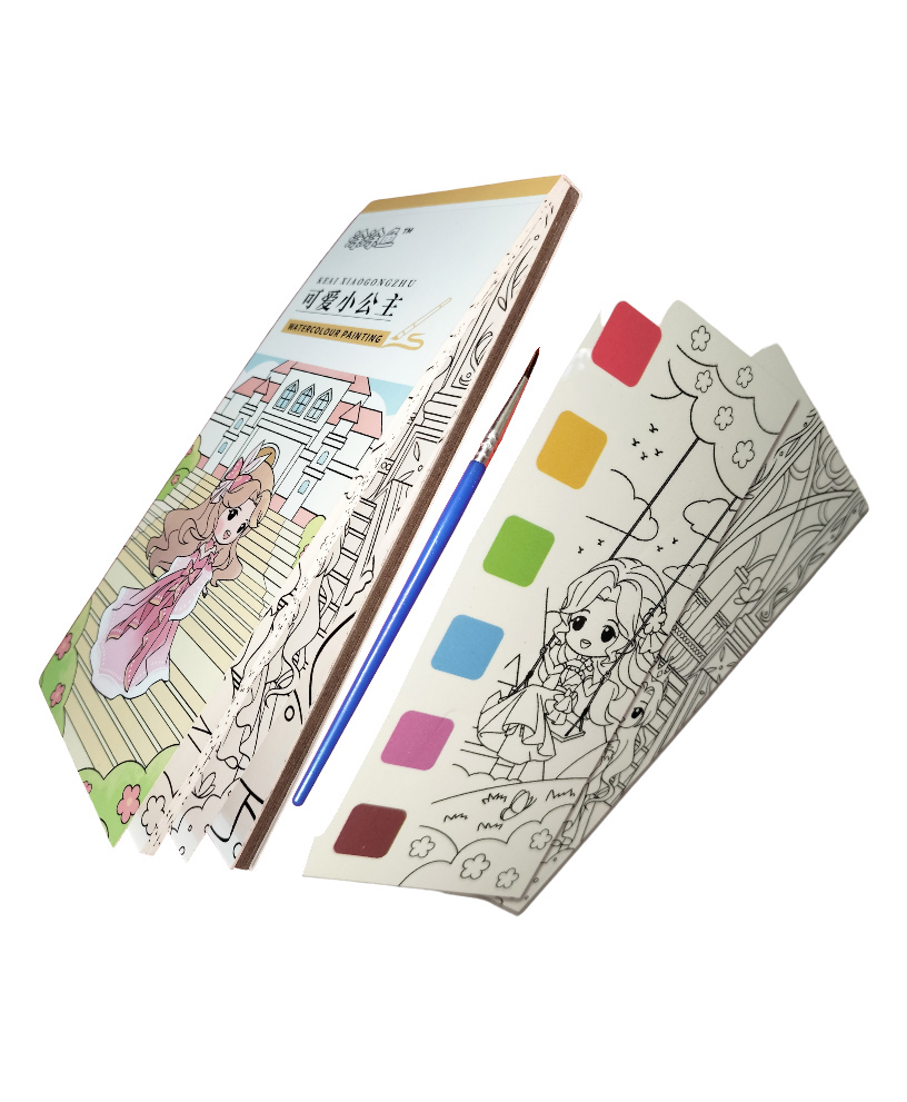 Fingo Brain Water color Paint Book  Barbie Theme - Multicolor-image-38