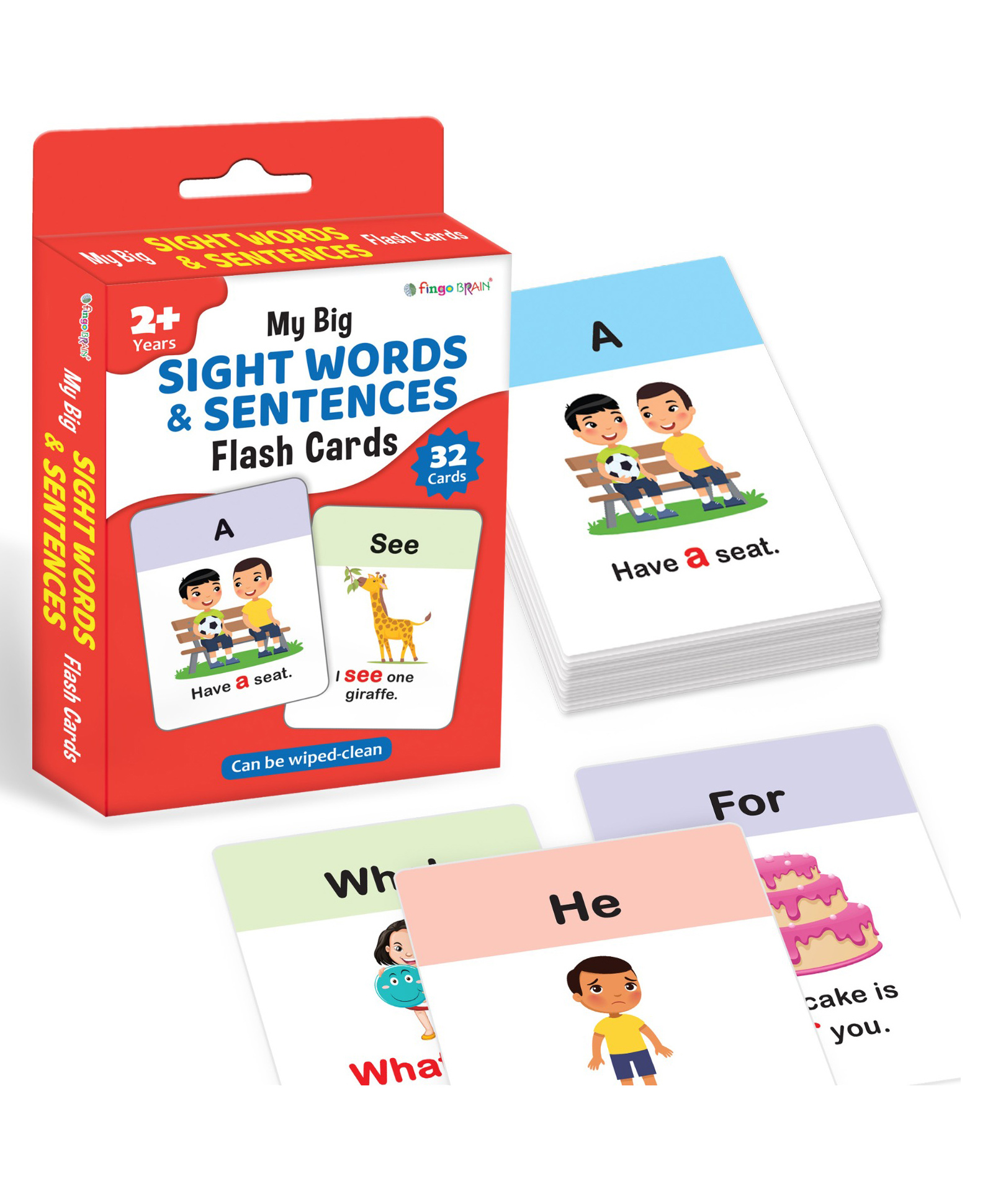 Fingo Brain My Big Sight Words & Sentences Flash Cards 32 Cards - Multicolour-picture-8