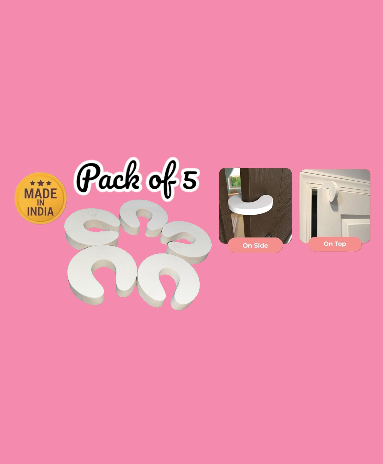 Fingo Brain Foam Door Protector (Pack of 5) - White Color-picture-10