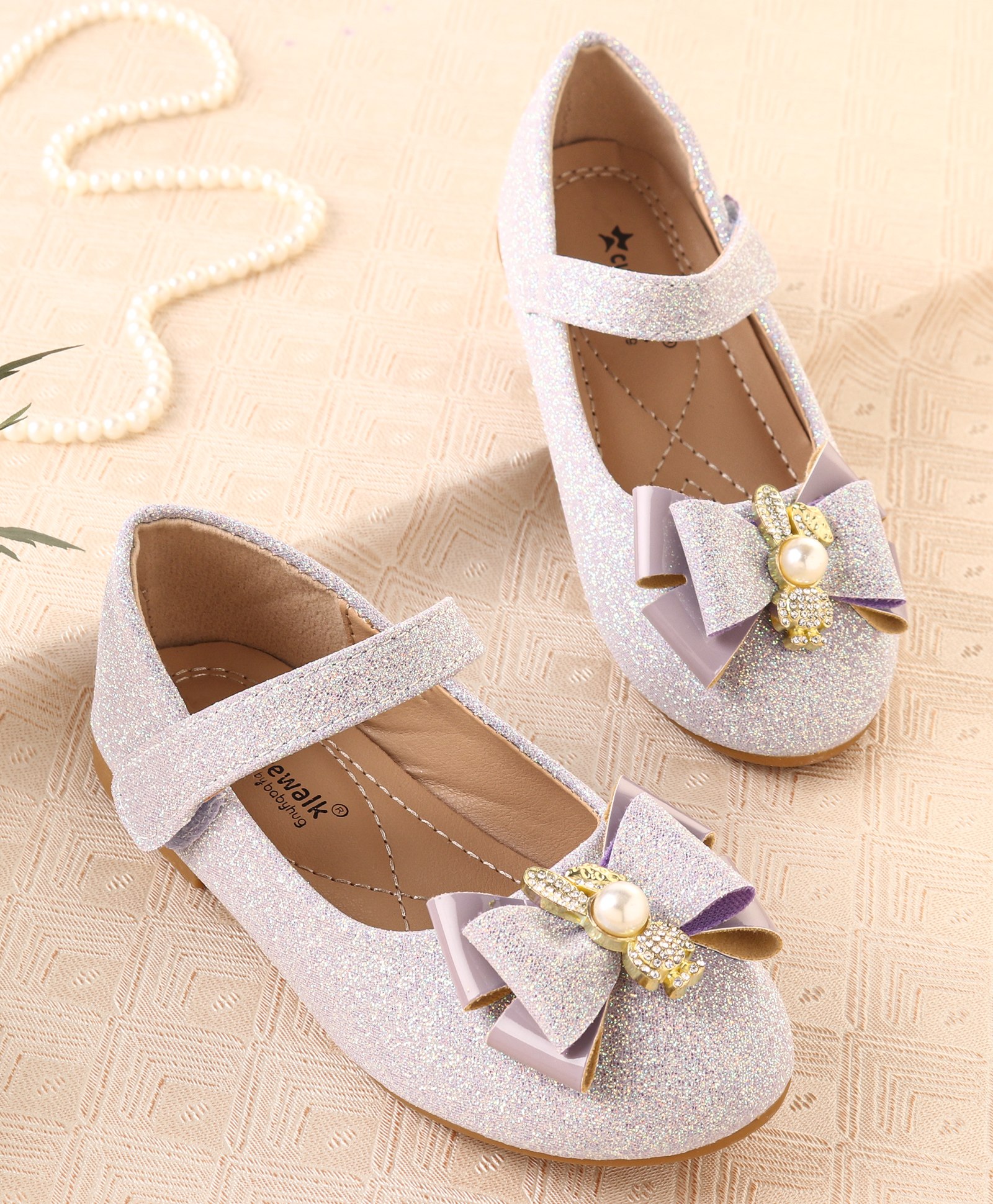 Cute Walk by Babyhug Ballerina with Bow Applique & Velcro Closure - Purple-picture-12