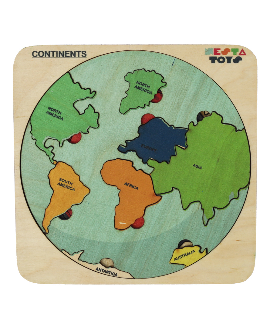 NESTA TOYS World Map with Continents & Earth Core Geography Puzzles for Kids Montessori Wooden Puzzle - Multicolour-image-4