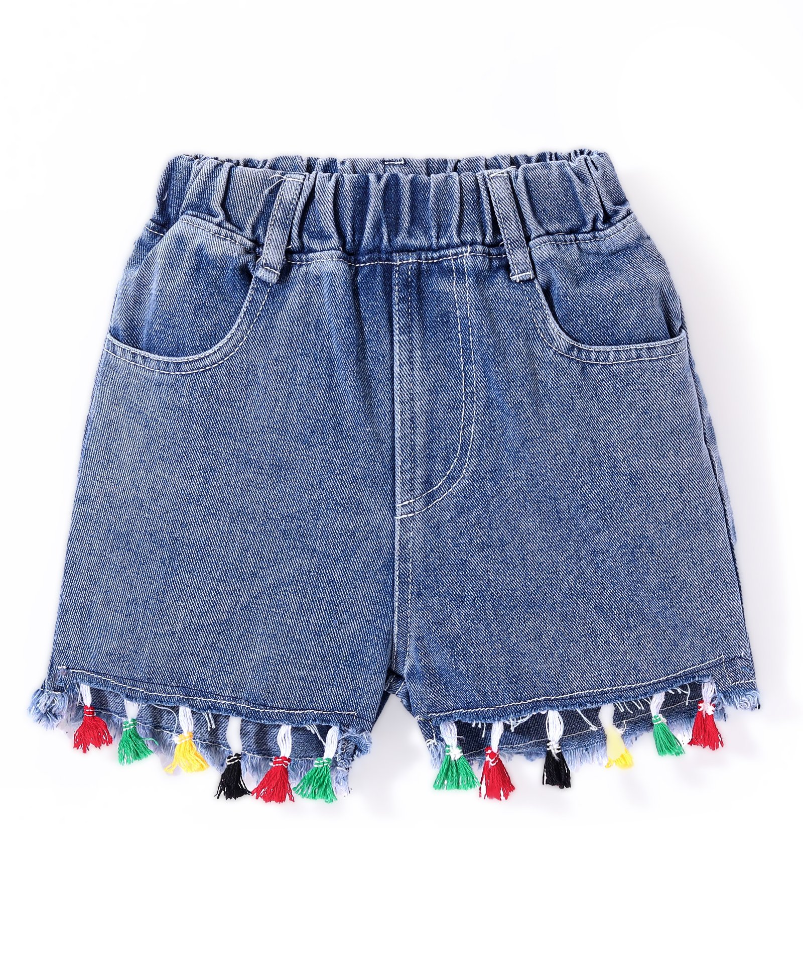 Kookie Kids Mid Thigh Length Shorts with Applique - Blue-picture-11